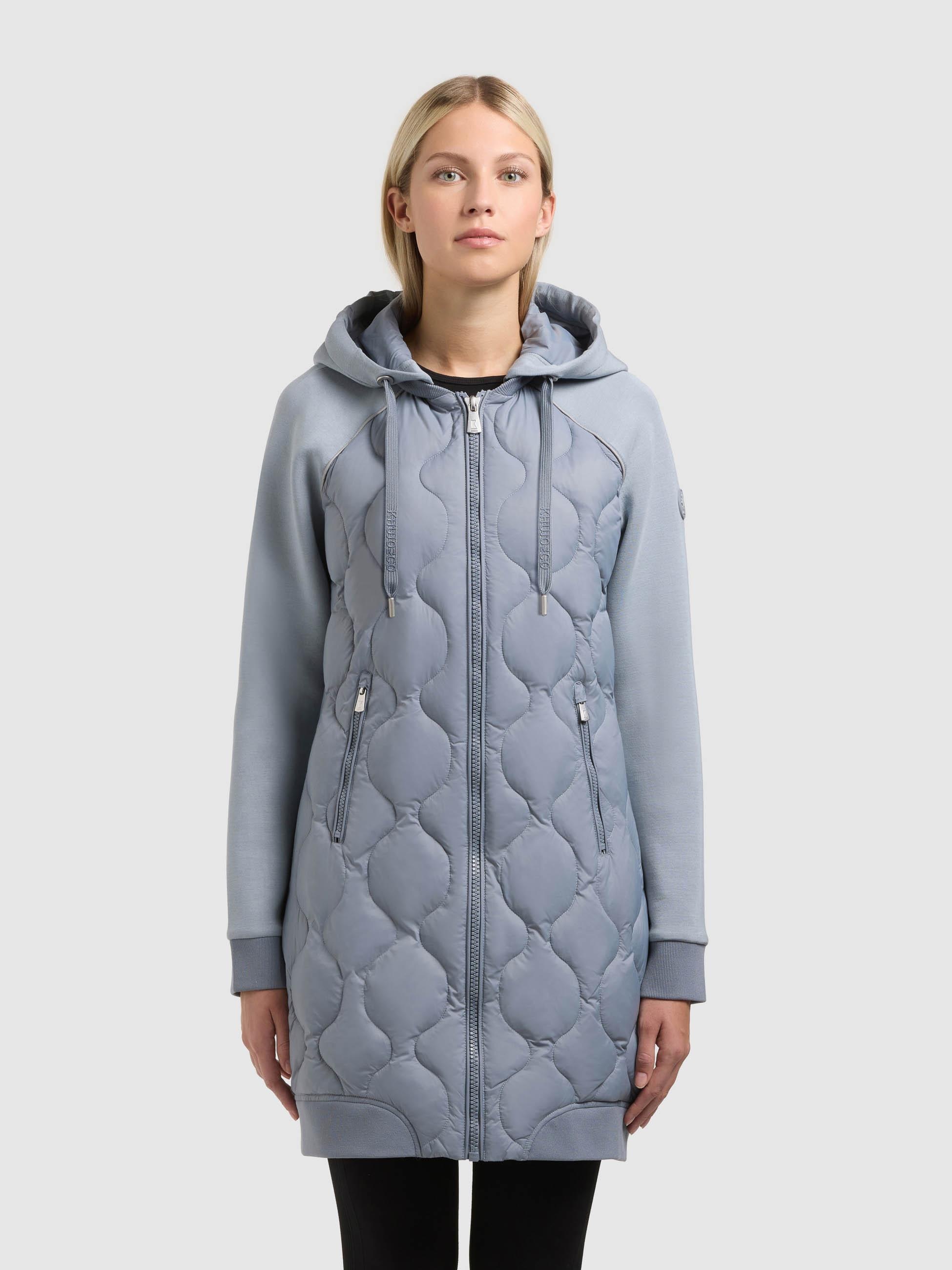 khujo Kurzmantel »Nora« Materialmix-Mantel mit abnehmbarer kapuze