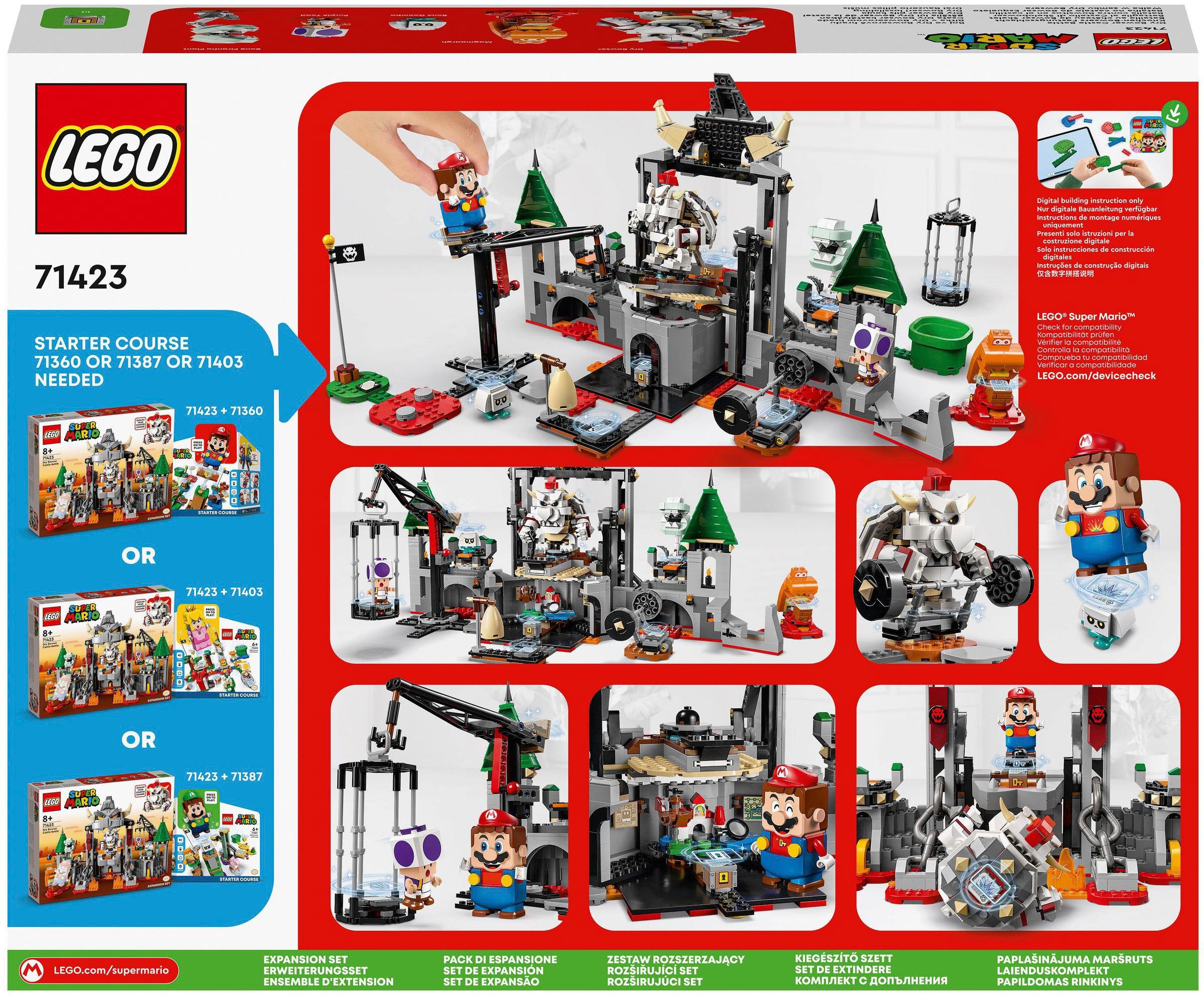 LEGO® Konstruktionsspielsteine »Knochen-Bowsers Festungsschlacht (71423), LEGO® Super Mario«, (1321 St.), Erweiterungsset; Made in Europe