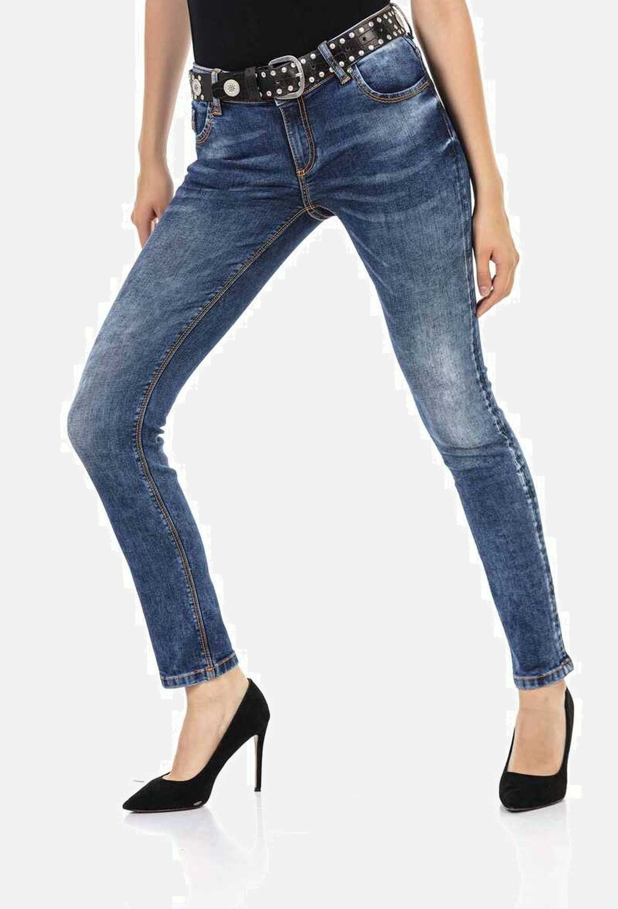 Cipo & Baxx Slim-fit-Jeans »Cipo & Baxx Jeans« Mit trendigen Ziernähten, WD441