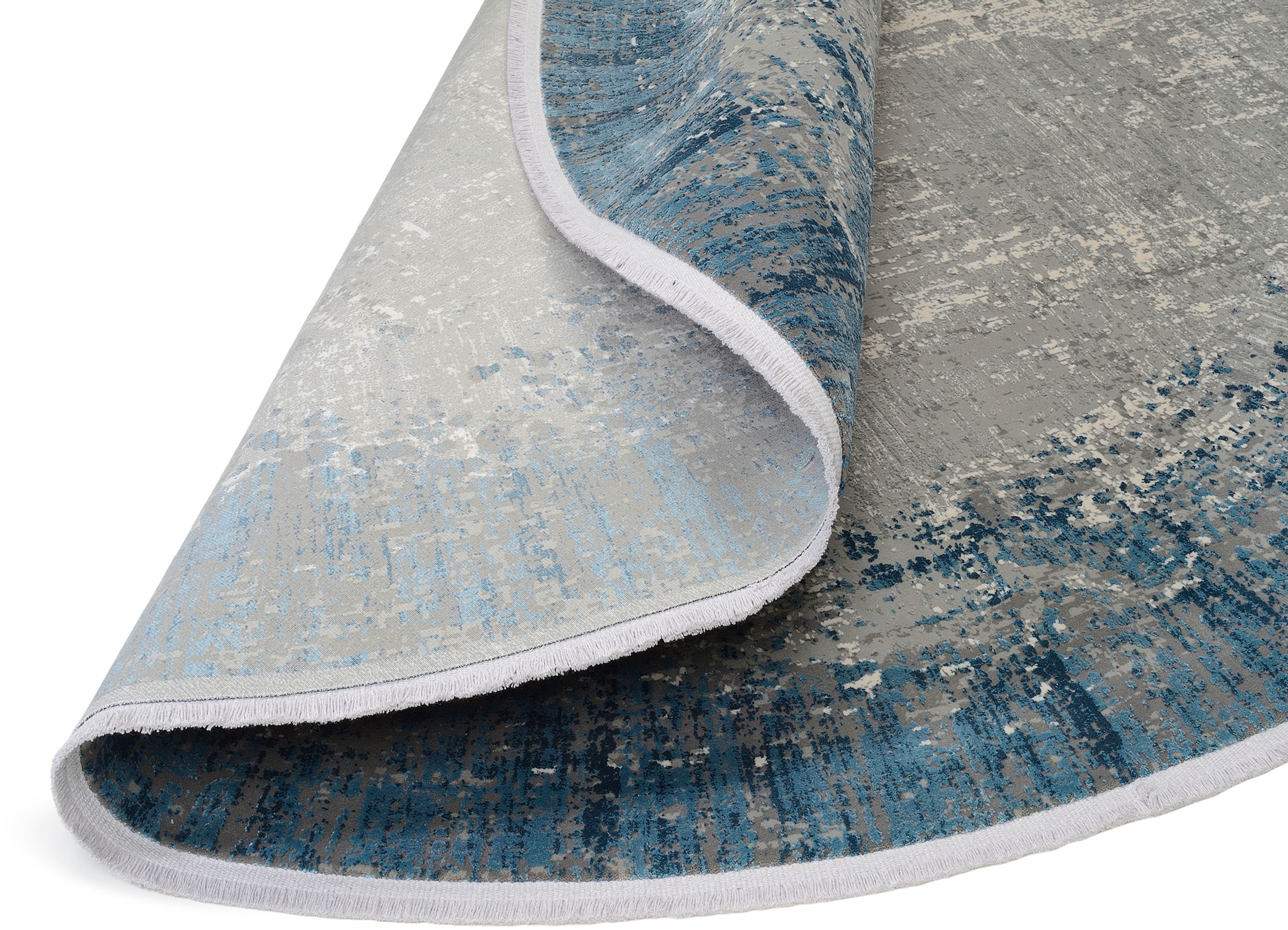 WK WOHNEN Teppich »BORDER«, rund, 8 mm Höhe, hochwertiger Viskoseanteil, samtweiche Oberfläche mit 3 D Effekt