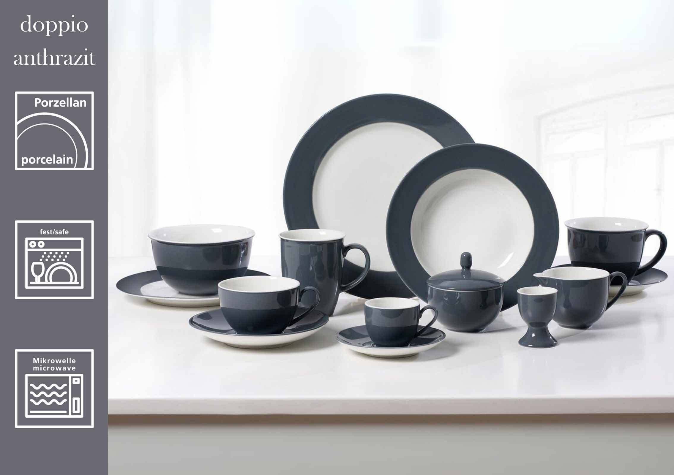 Ritzenhoff & Breker Geschirr-Set »Tafelservice Doppio 12er Set bunt« Spülmaschinenfest, Mikrowellensicher