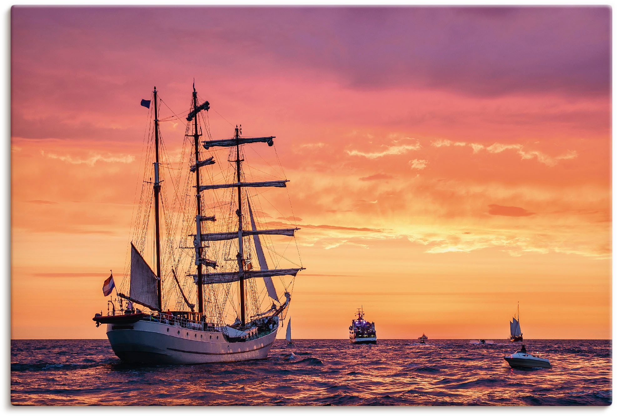 Artland Leinwandbild »Segelschiffe Hanse Sail in Rostock I«, Boote & Schiffe, (1 St.), auf Keilrahmen gespannt