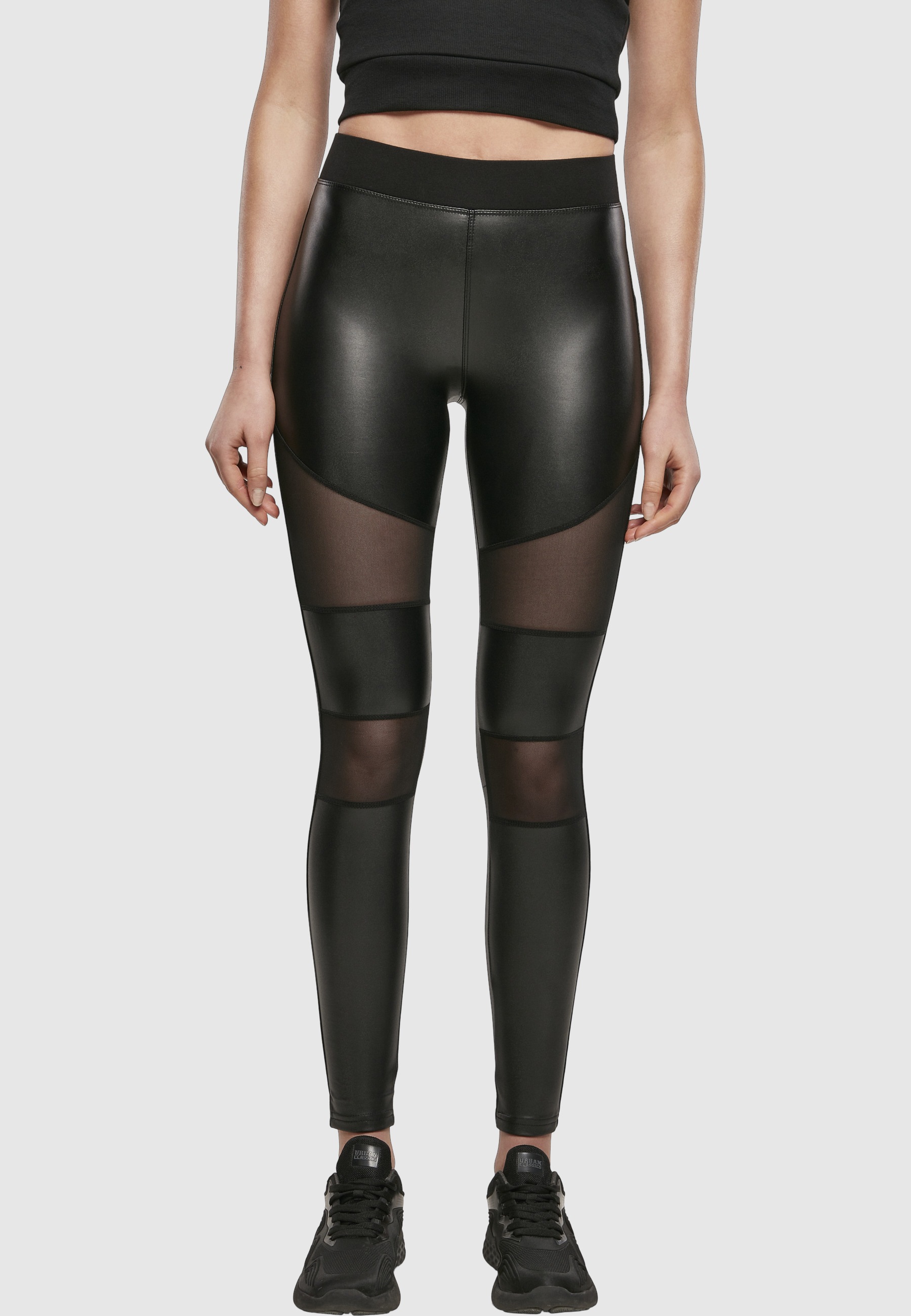 URBAN CLASSICS Leggings »Urban Classics Damen Ladies Tech Mesh Faux Leather Leggings«