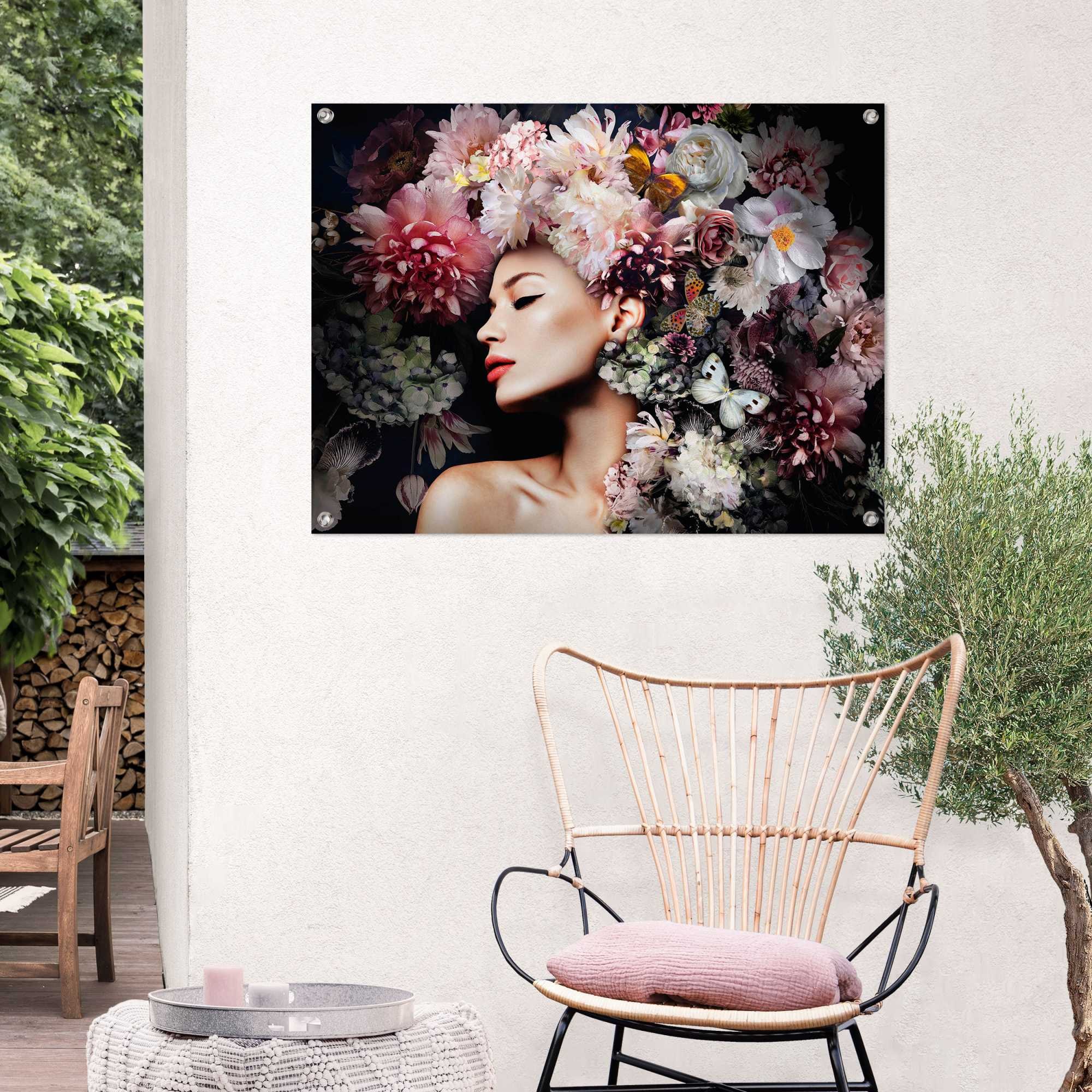 Reinders! Poster »Frau bestellen Balkon Garten | Blumenhut«, Outdoor mit oder BAUR für