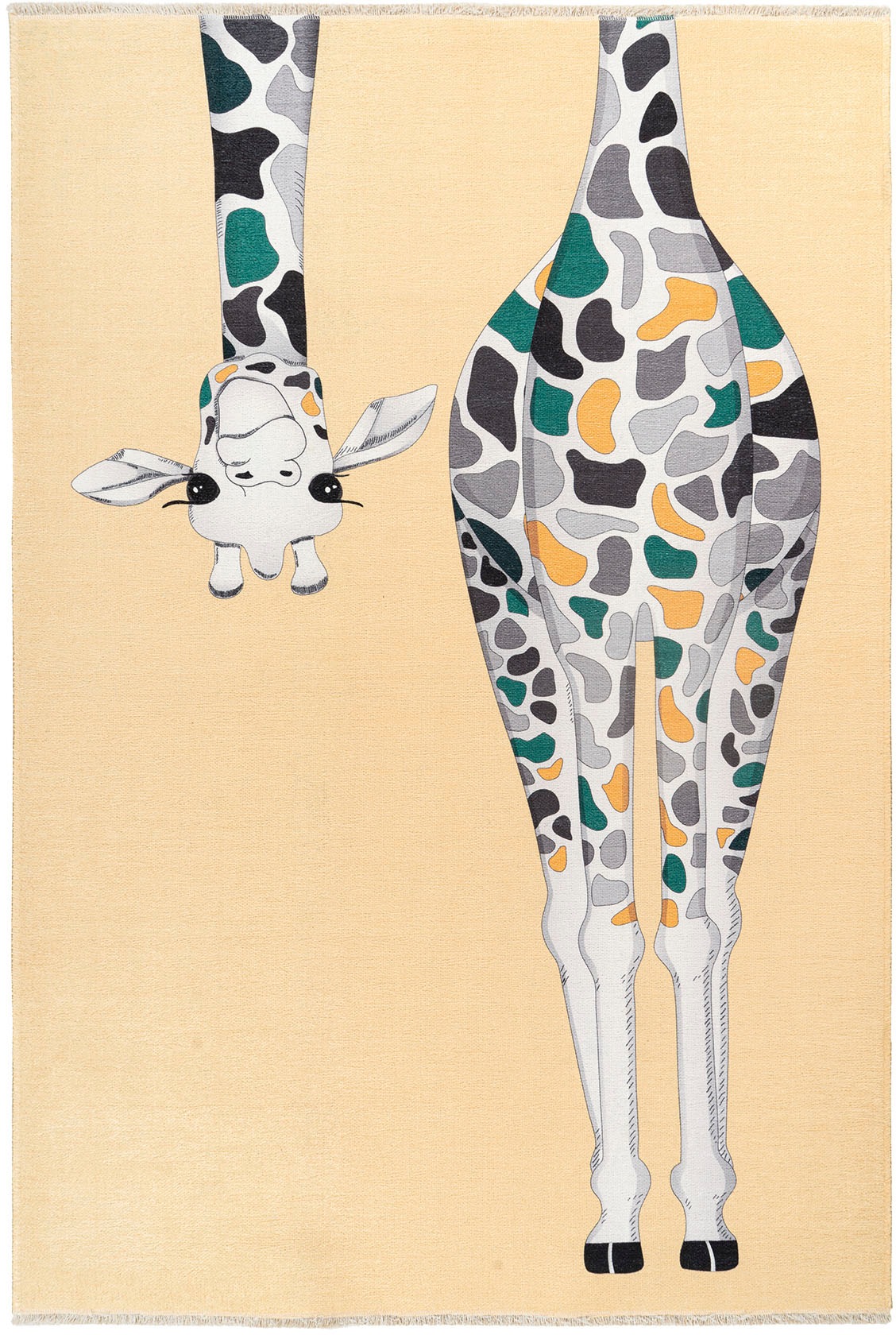 Obsession Kinderteppich »My Greta 602«, rechteckig, Kurzflor, Motiv Giraffe, mit Fransen, Kinderzimmer
