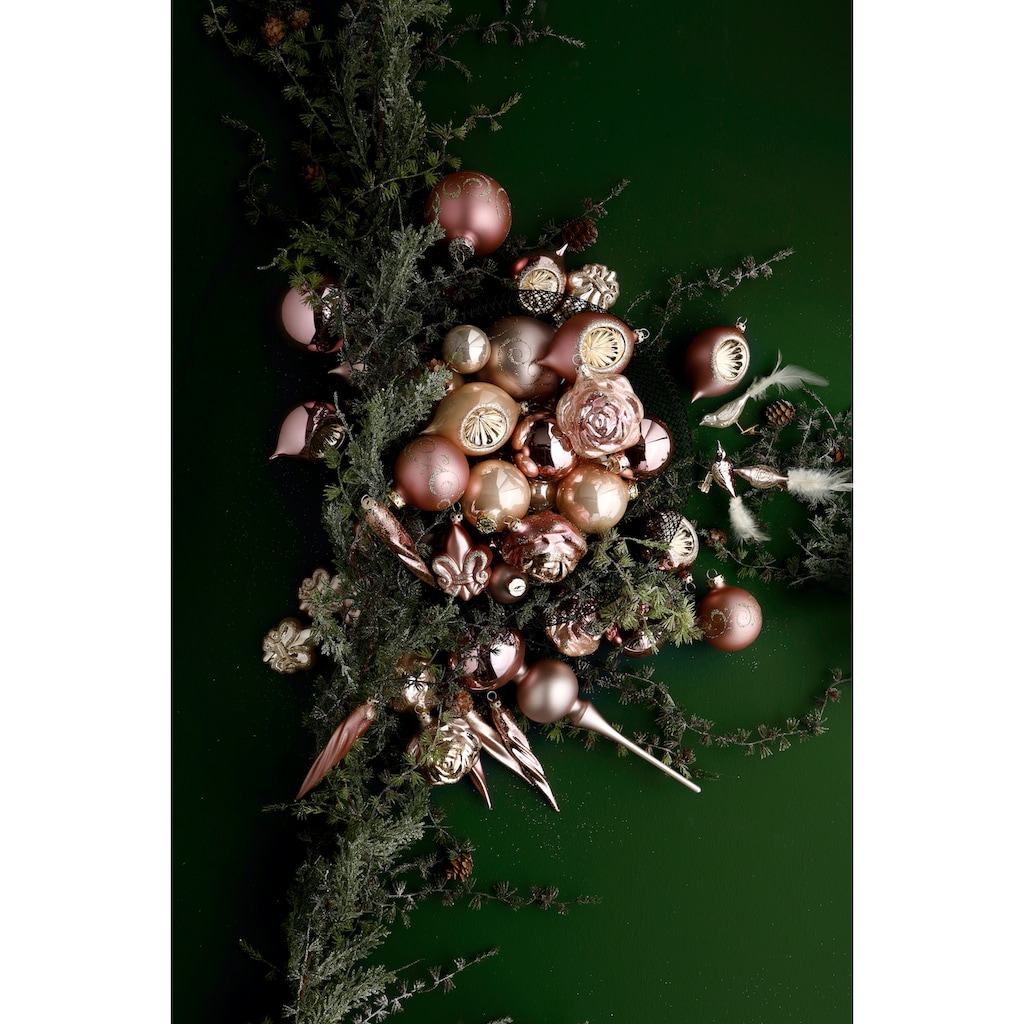 Thüringer Glasdesign Christbaumschmuck »Deluxe«, (Set, 3 tlg.), Rosenblüte