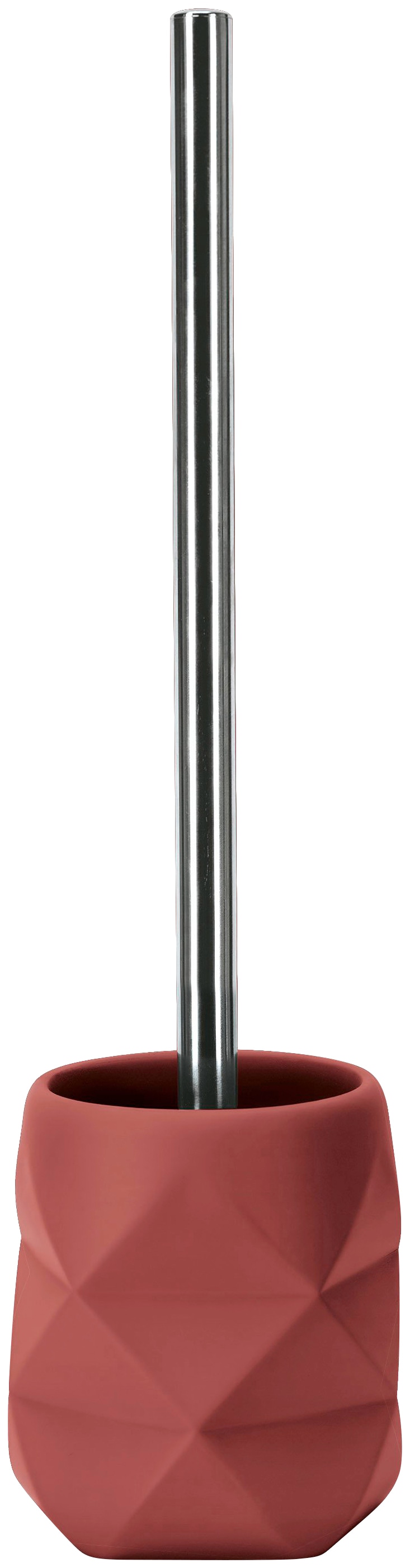 WC-Garnitur KLEINE WOLKE, B:10,6cm H:39cm L:11cm, rot, Polyresin (Kunststein), Reinigungsbürsten, "Crackle"