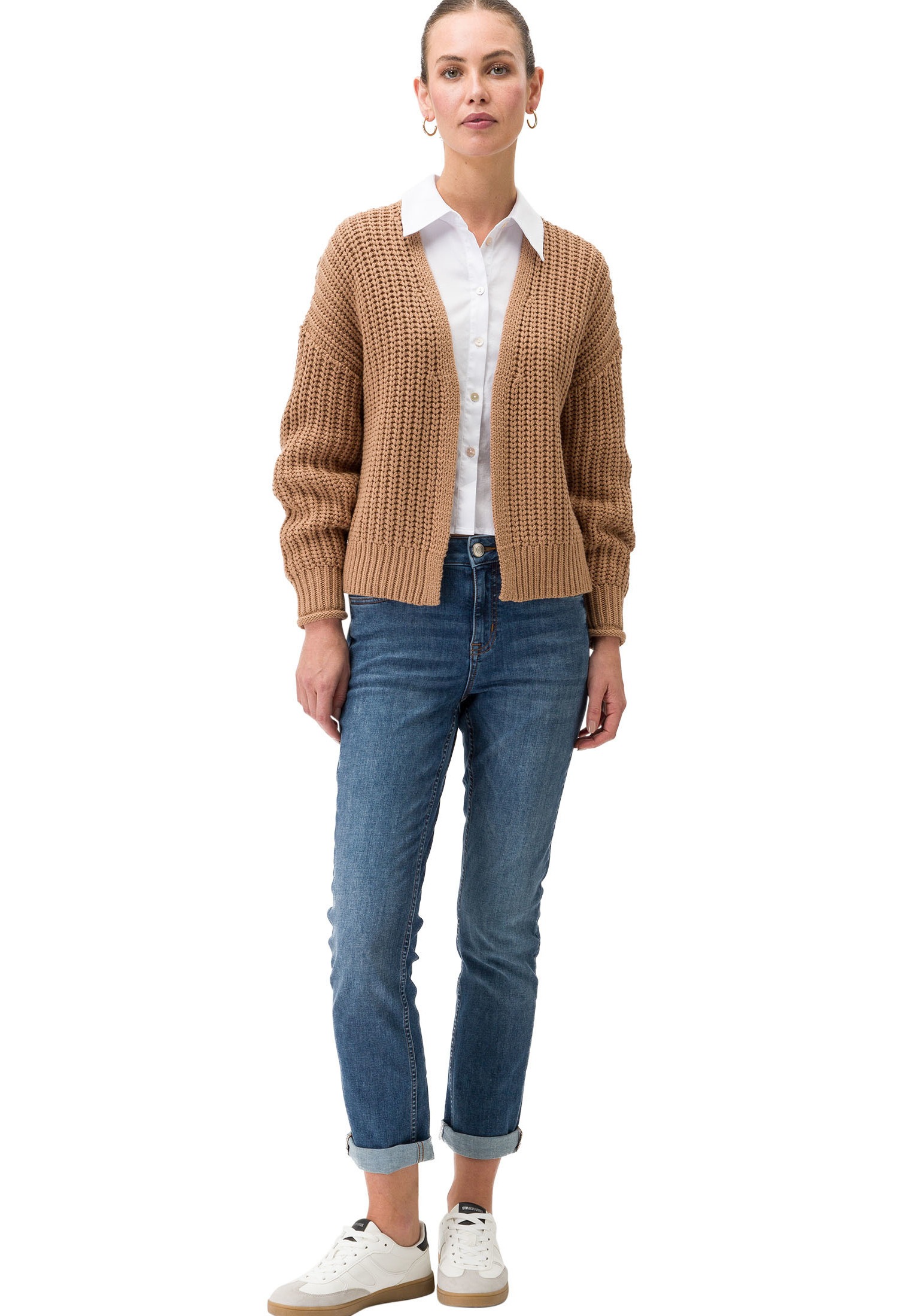 Zero Strickjacke »zero Strickjacke kurz Grobstrick«, Plain/ohne Details