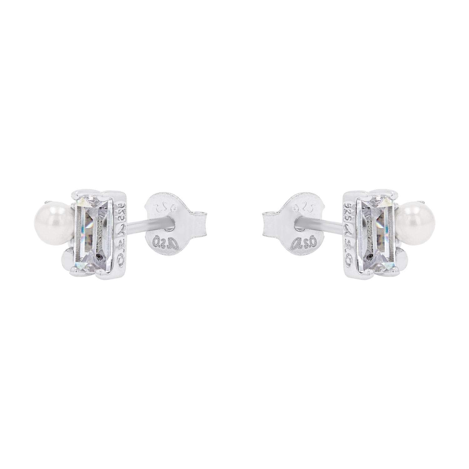 s.Oliver Paar Ohrstecker »2039698«, mit Zirkonia (synth.) - mit Muschelkernperle