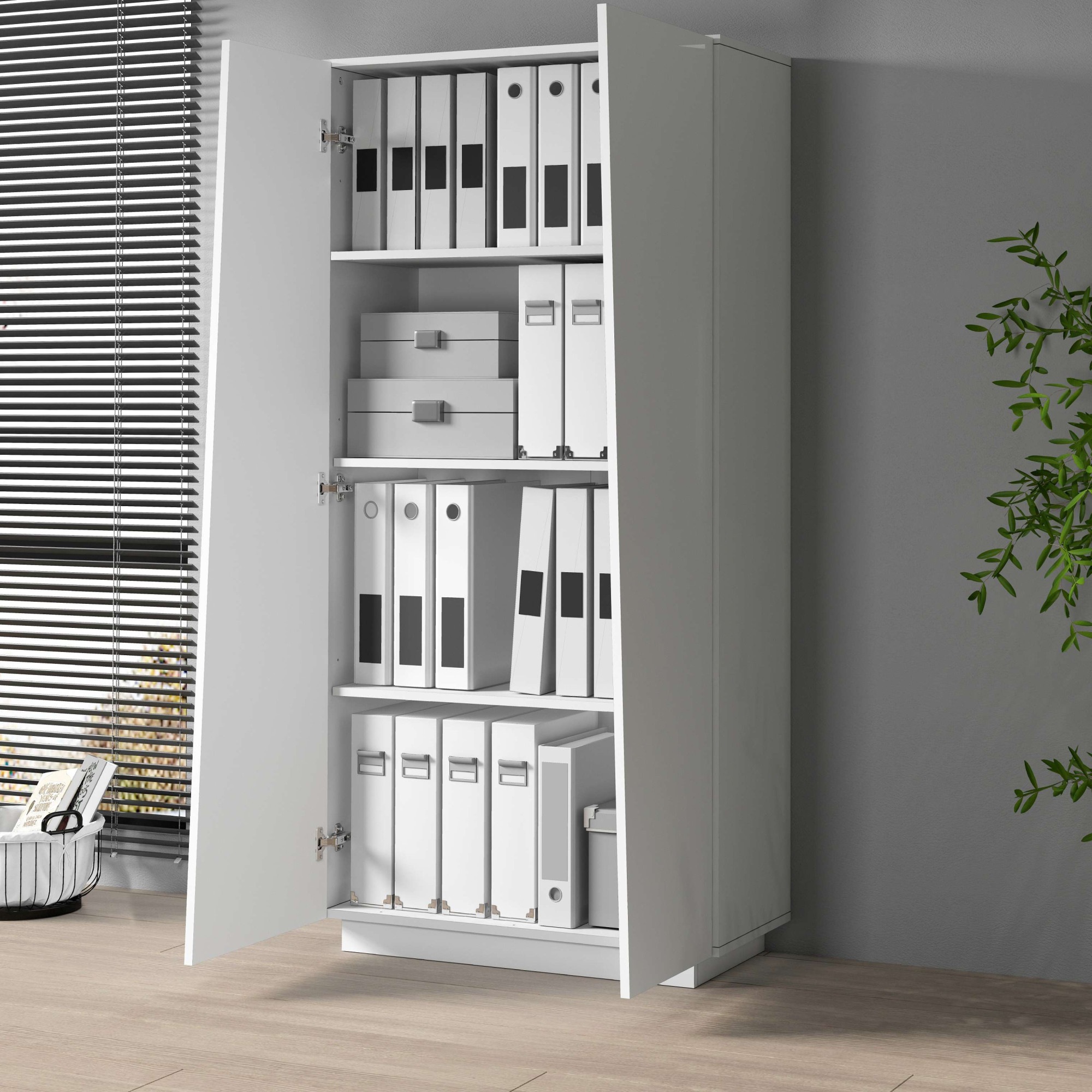 INOSIGN Aktenschrank »Vega, Mehrzweckschrank, Büroschrank, mit 2 Türen«, & verstellbaren Einlegeböden, Höhe 86 oder 166 cm, Made in Italy
