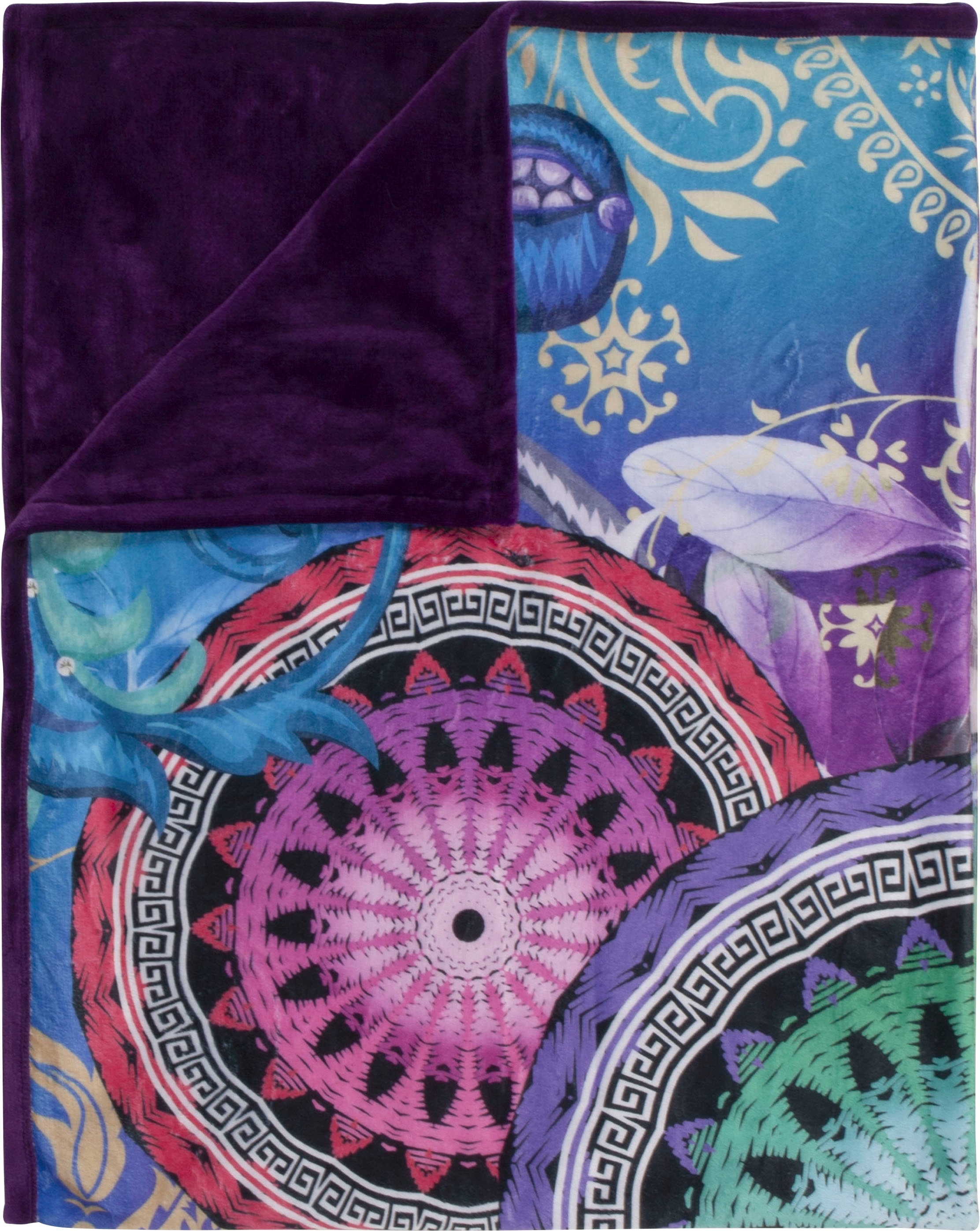 hip Plaid "Axelle" Weich, Kuscheldecke, 130x160 cm, Wendeoptik, Mandala, Li günstig online kaufen