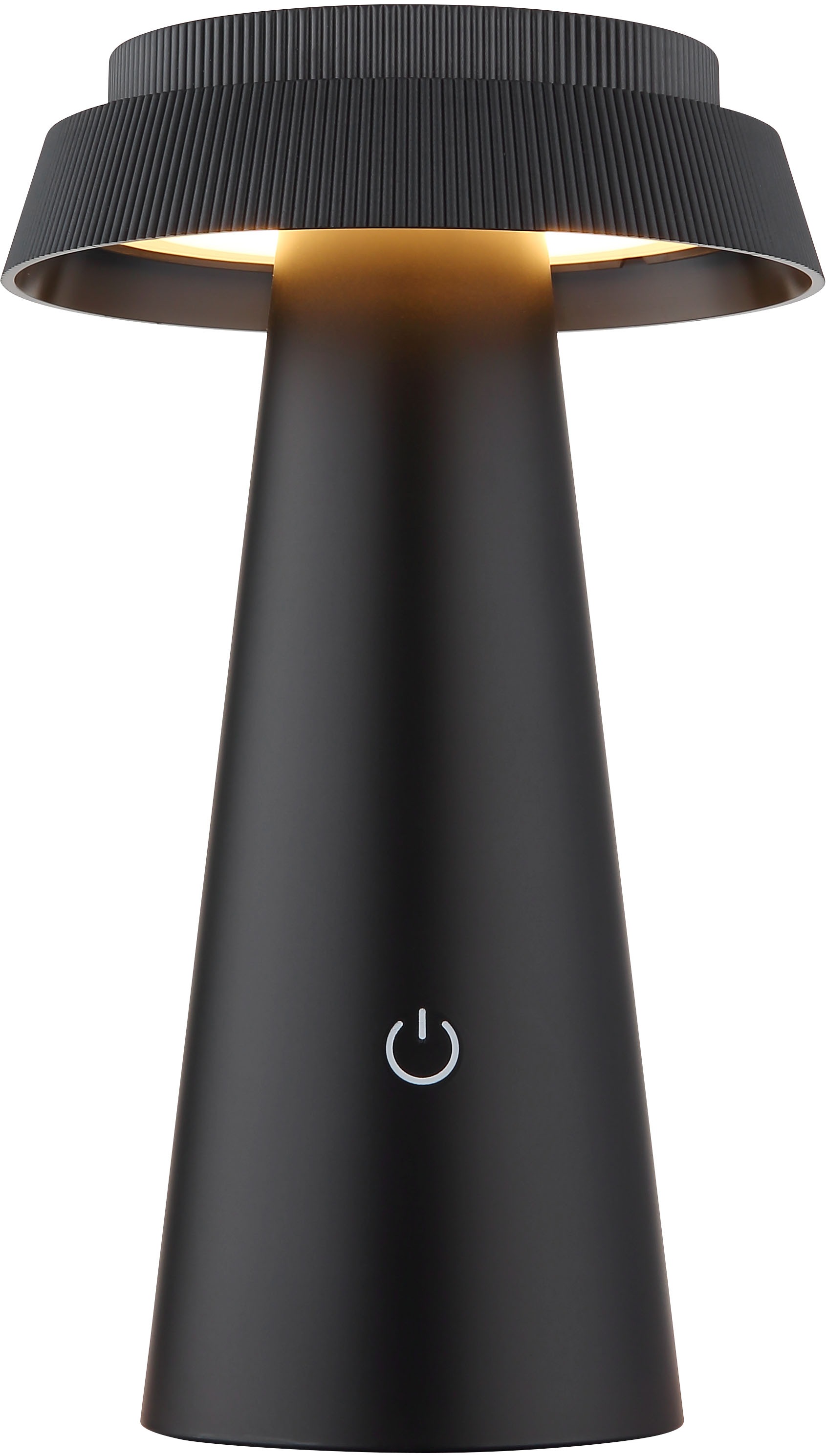 LED Solarleuchte OTTO HOME "Tirria Akkuleuchte", schwarz, H:23cm Ø:14cm, Leuchten, stufenloser Touchdimmer, Farben fixierbar, Solarlampe, CCT 3