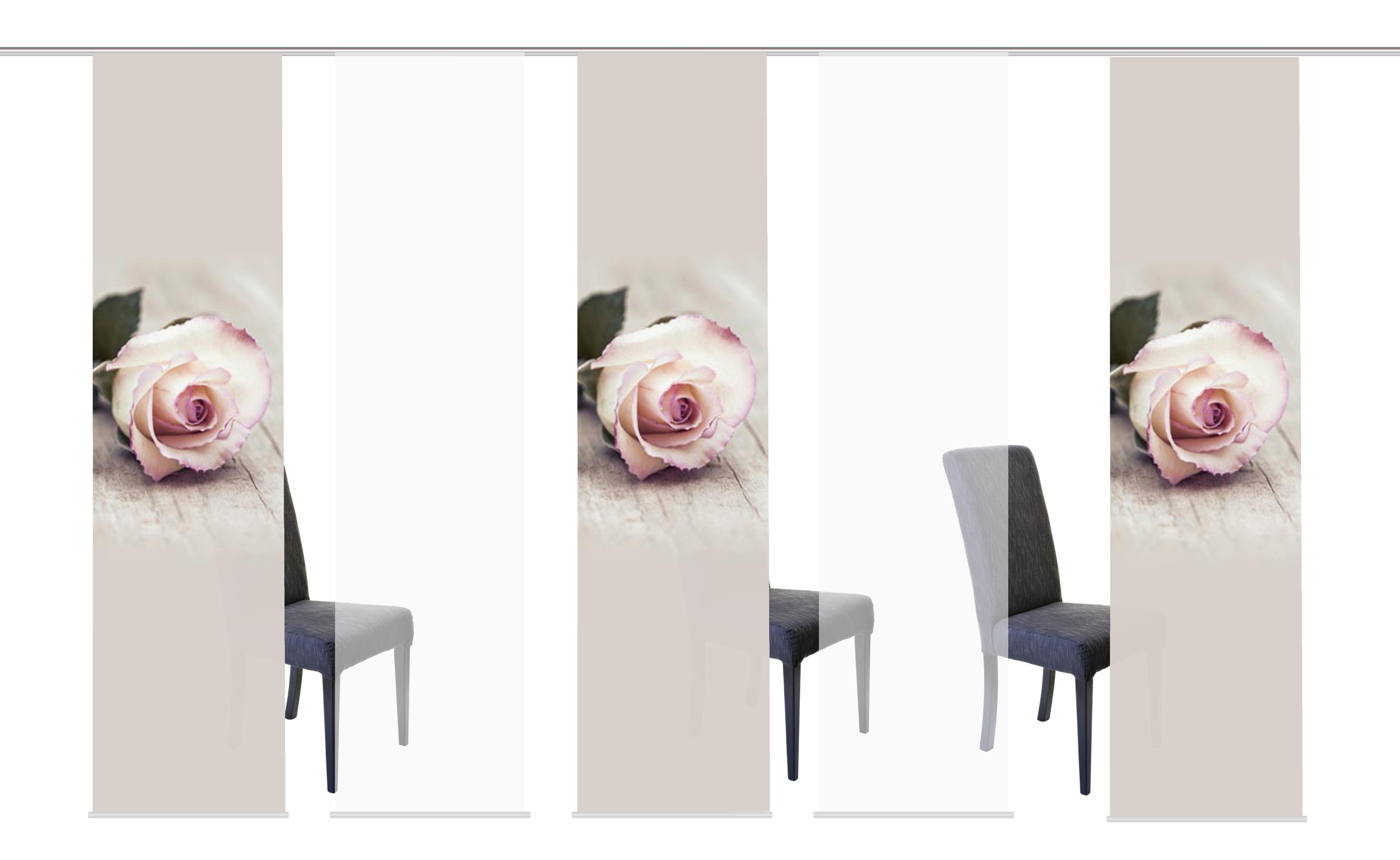HOME WOHNIDEEN Schiebegardine "ROSIES" Klettband 5 Stk. tlg. HxB: 245x60, i günstig online kaufen