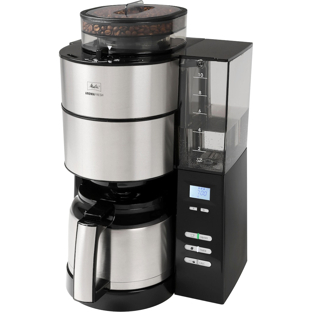 Melitta Kaffeemaschine mit Mahlwerk »AromaFresh Therm 1021-12«, 1,2 l Kaffeekanne, Papierfilter, 1x4