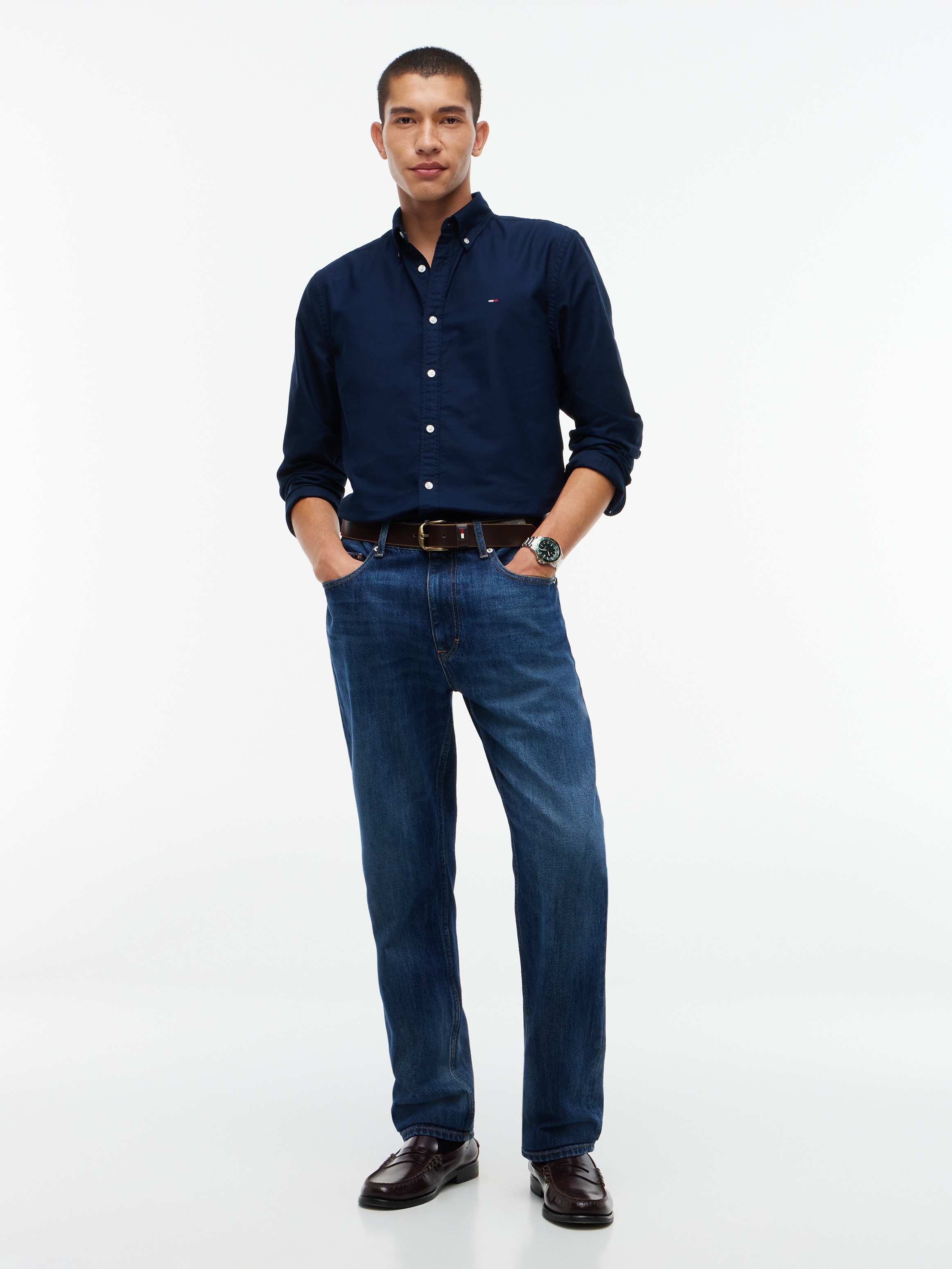 Tommy Jeans Langarmhemd »REGULAR OXFORD SHIRT« Regular fit mit Button-Down-Kragen