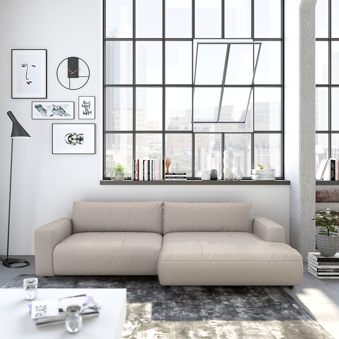Musterring Ecksofa "LUCIA zeitlos, bequem, schöne Detailverarbeitung Breite 296cm, L-Form"