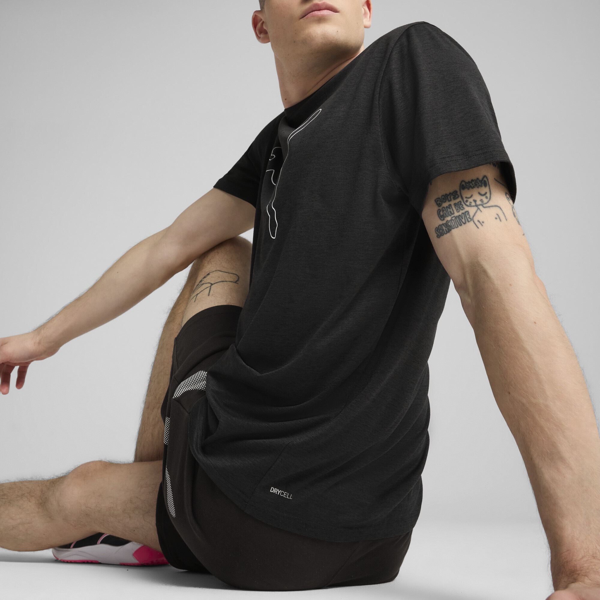PUMA Trainingsshirt »TAD ESSENTIALS Meliertes T-Shirt mit Cat Logo Herren«
