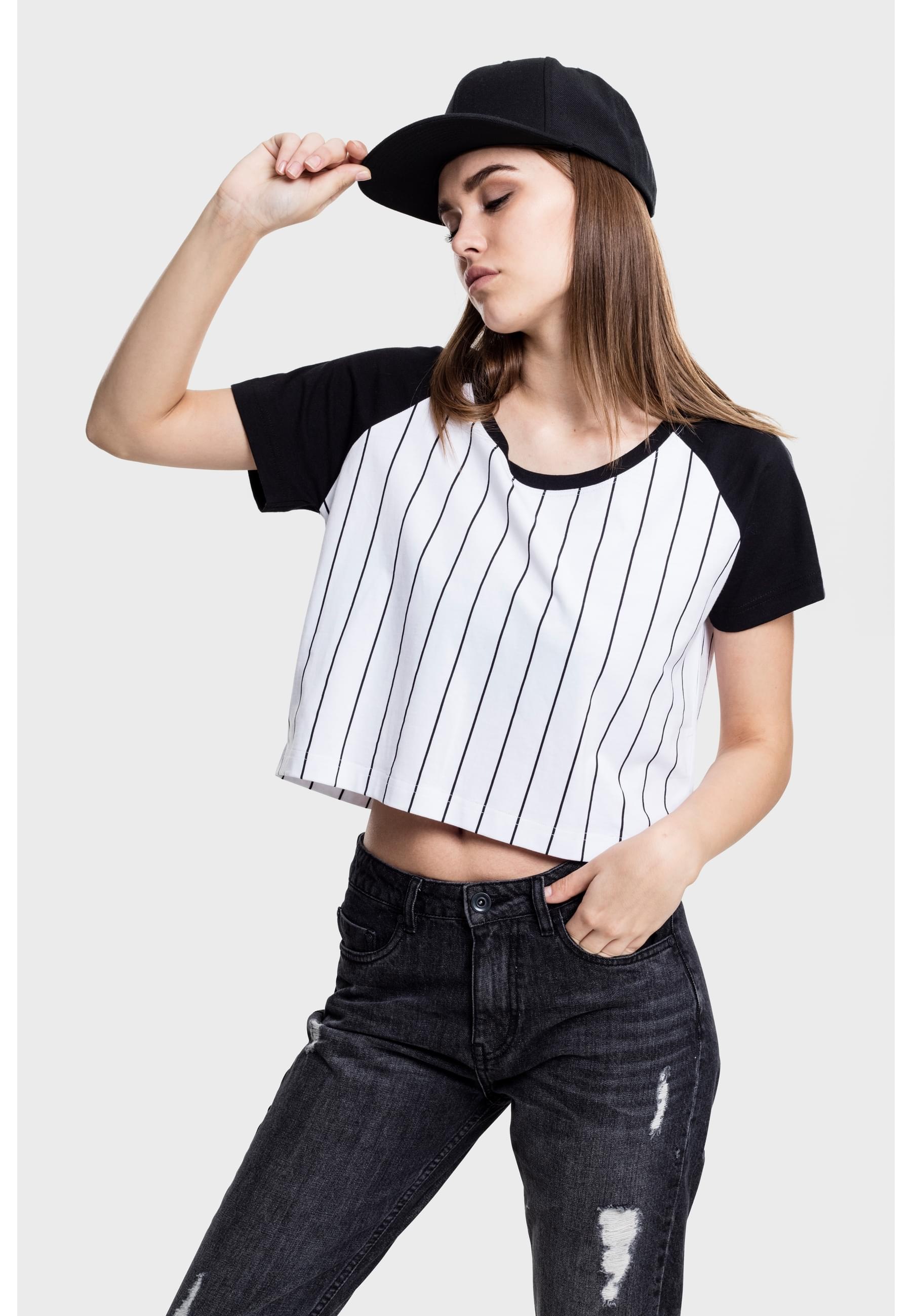 URBAN CLASSICS T-Shirt »Urban Classics Damen Ladies Cropped Baseball Tee« 1 Stk.