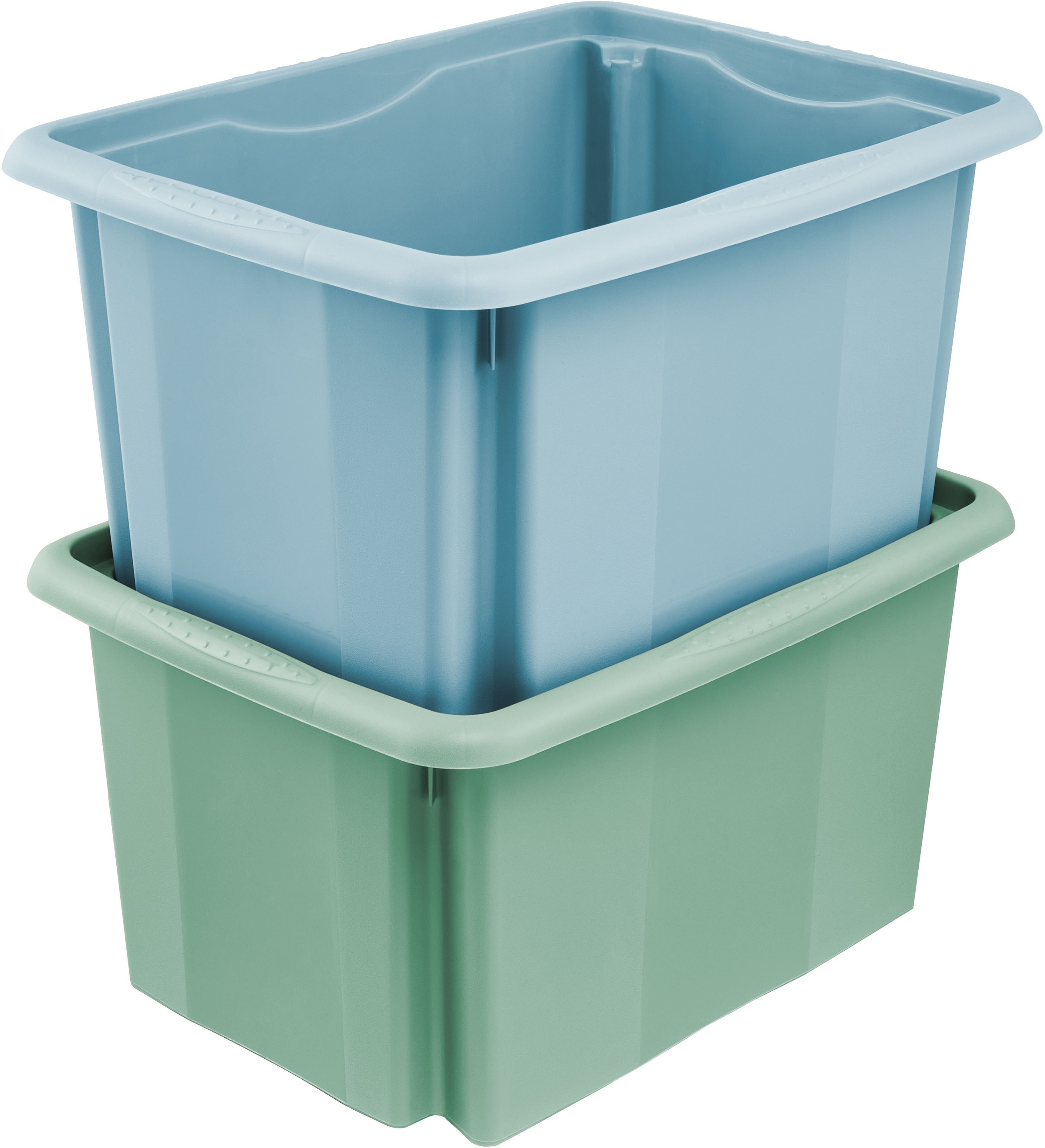 keeeper Aufbewahrungsbox »Emil, 3er Set, 45 L, 54,5 x 39 x 29,5 cm« ineinander und aufeinander stapelbar