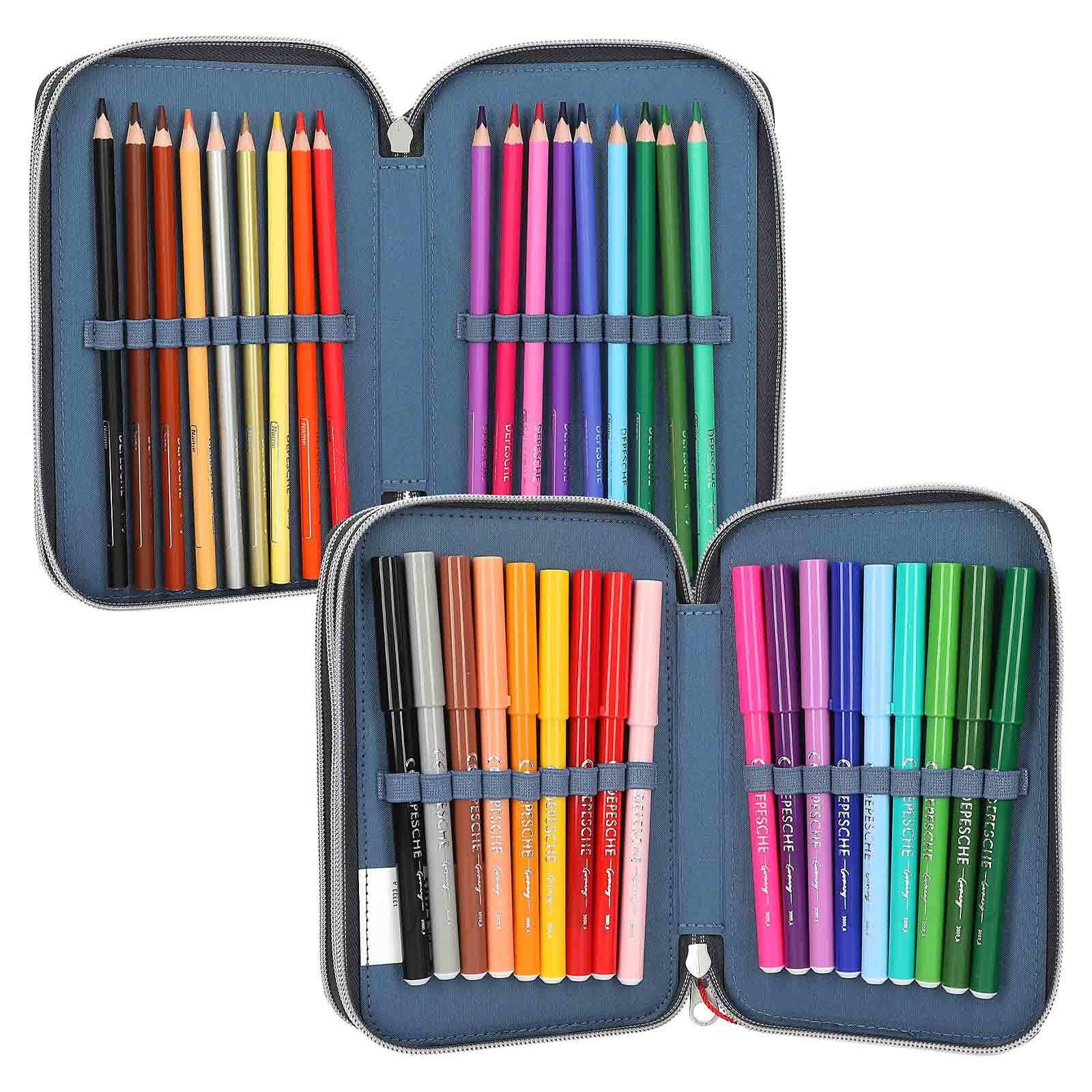 Depesche Buntstift »3-Fach Federtasche LED Monster Cars 7,5 x 13 x 20 cm schwarz-bunt«