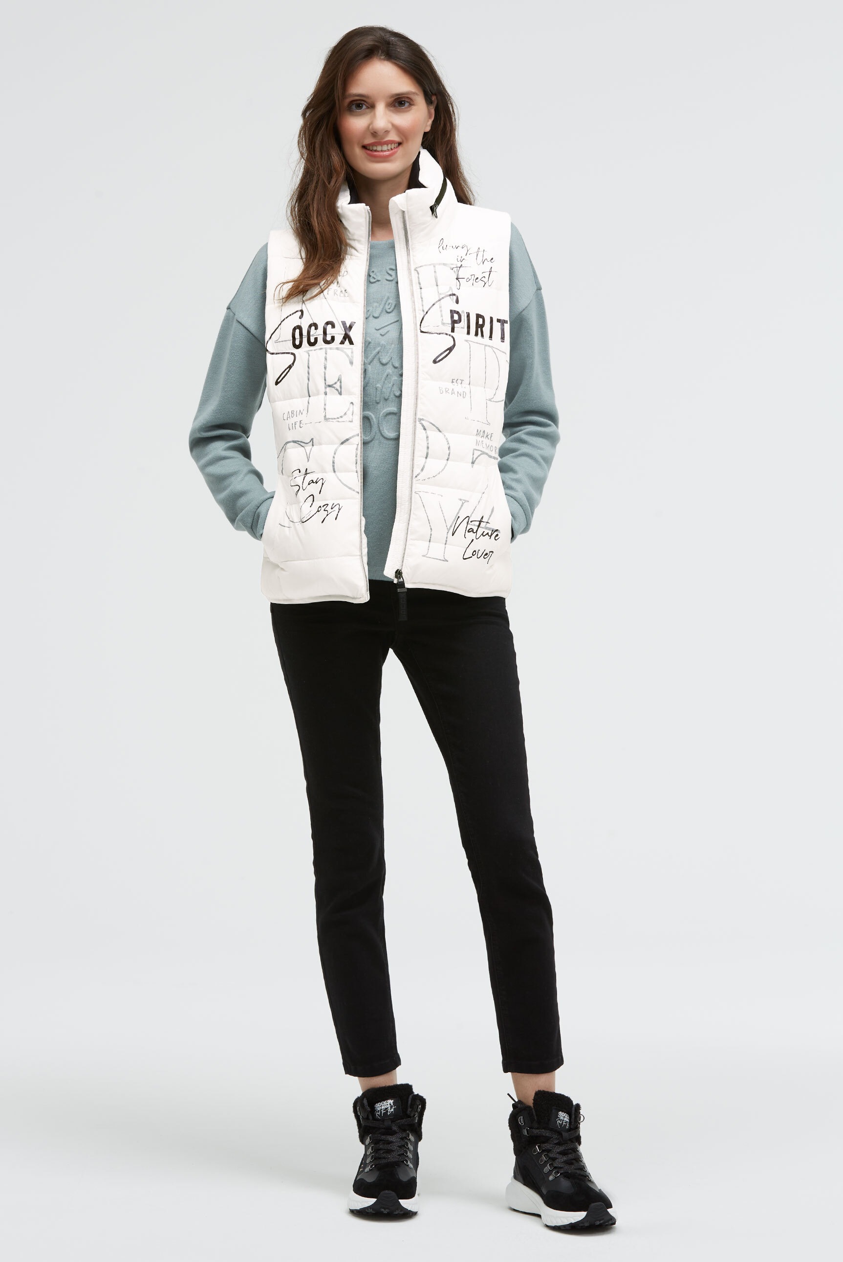 Thumbnail - SOCCX Steppweste mit integrierter Kapuze