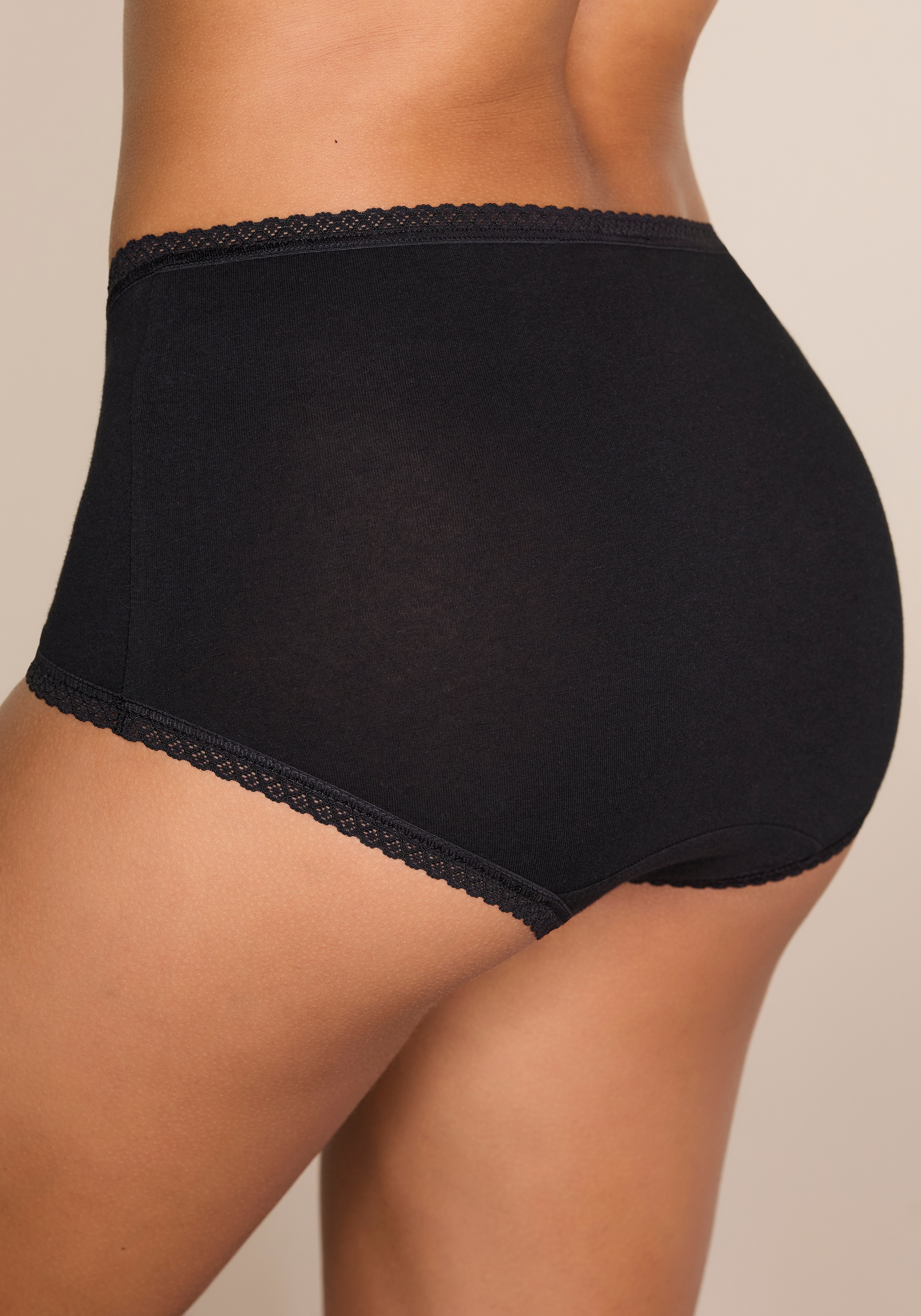 Vivance Taillenslip, (7er-Pack), aus weicher Baumwollqualität mit feiner Spitzeneinfassung
