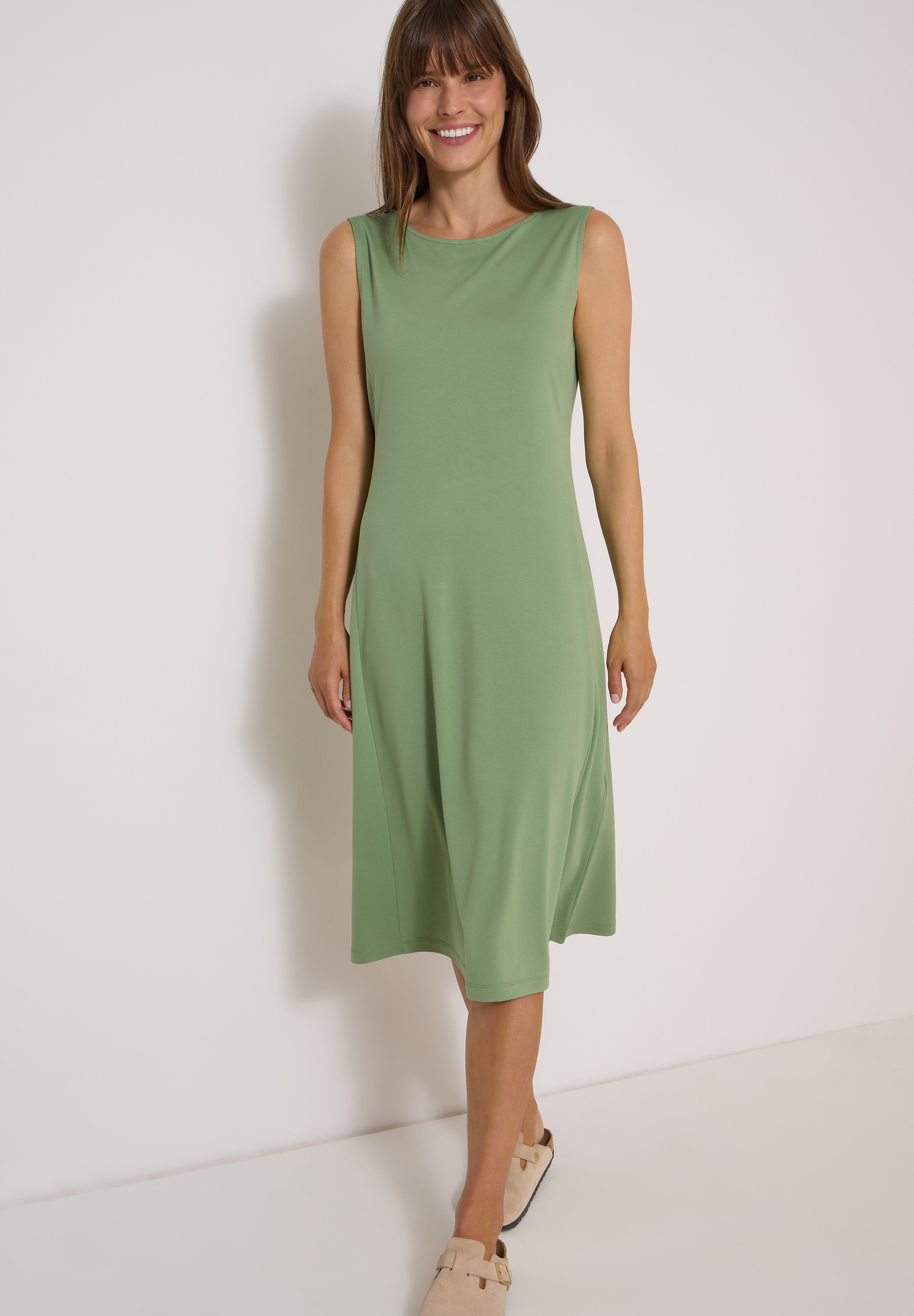 Cecil Midikleid Ohne Taschen Ärmelloses Sommerkleid  mit Rundhals und Jersey