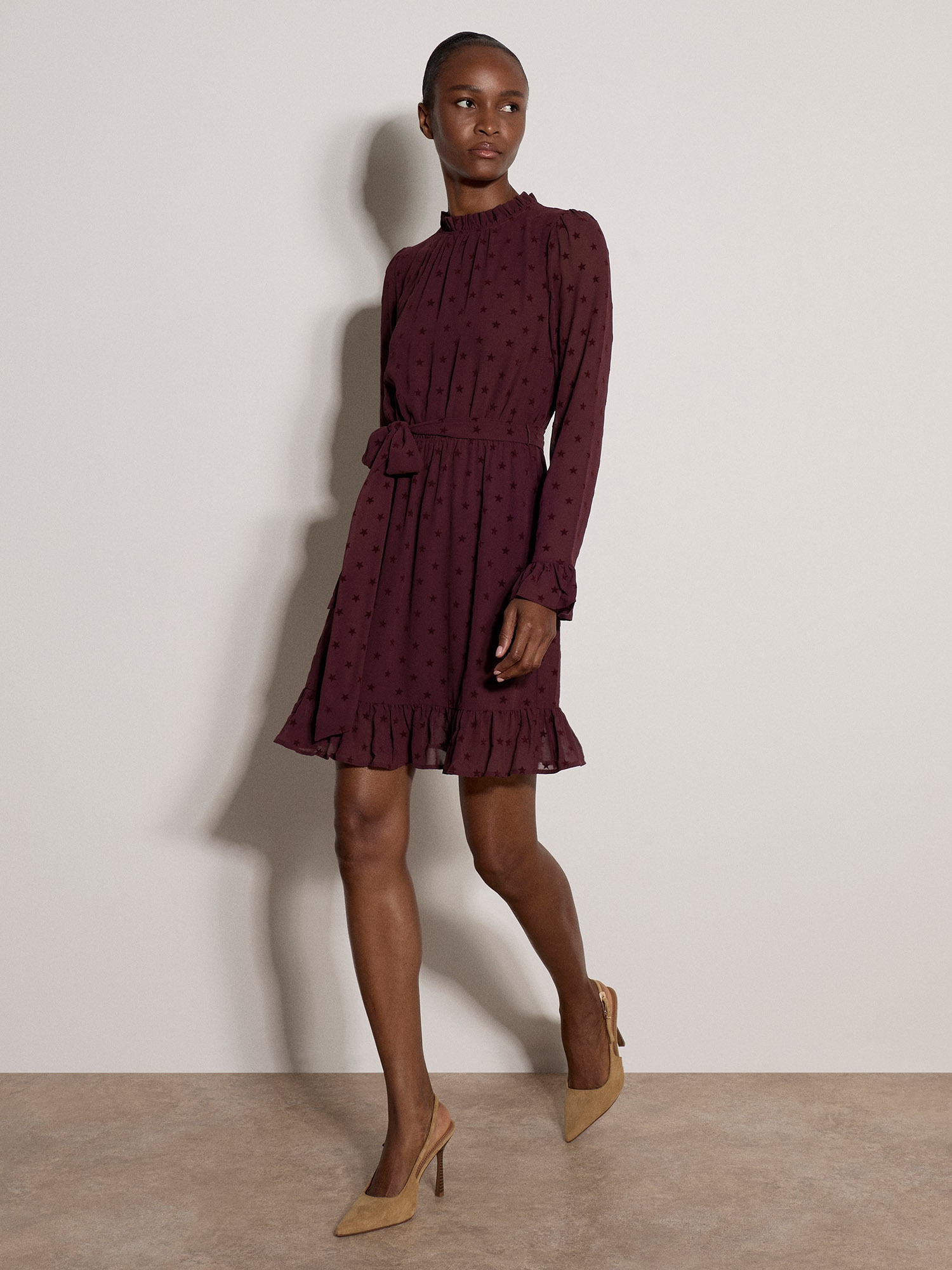 Apricot Minikleid »Strickkleid« mit beflockten Sternen