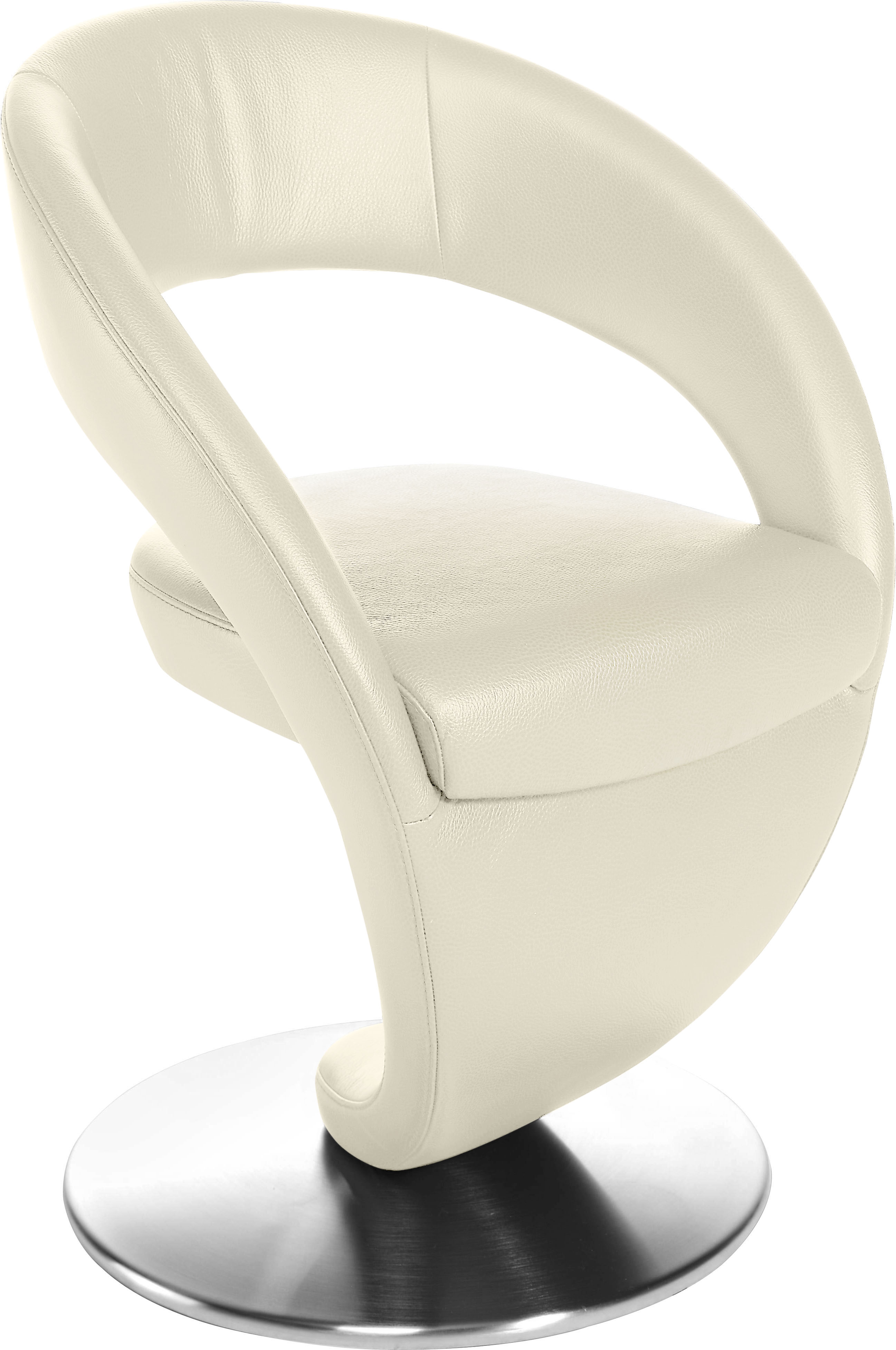 K+W Komfort & Wohnen "Wave, Drehstuhl, Polsterstuhl" () Design-Drehstuhl, Drehteller in Edelstahloptik