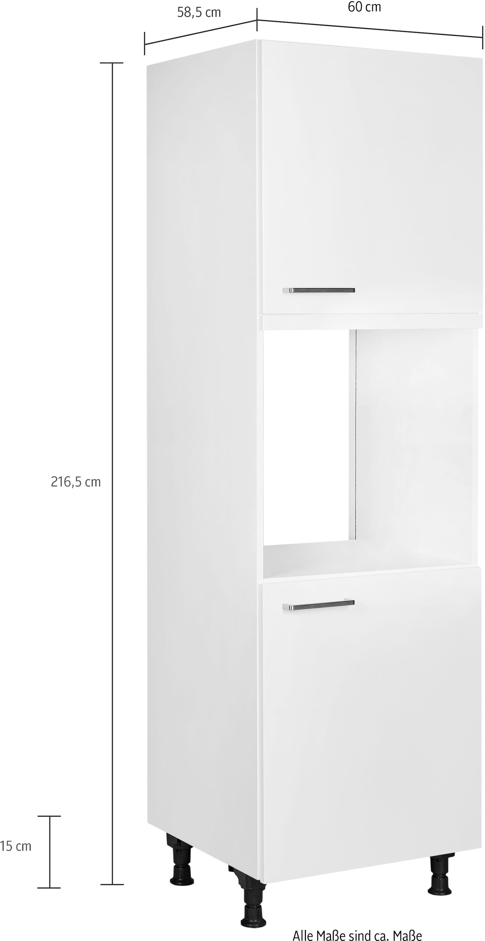 nobilia® Herdumbauschrank »"Touch", Ausrichtung wählbar, mit zwei zusätzlichen Türen,« vormontiert, Breite/Höhe: 60/167,8 cm