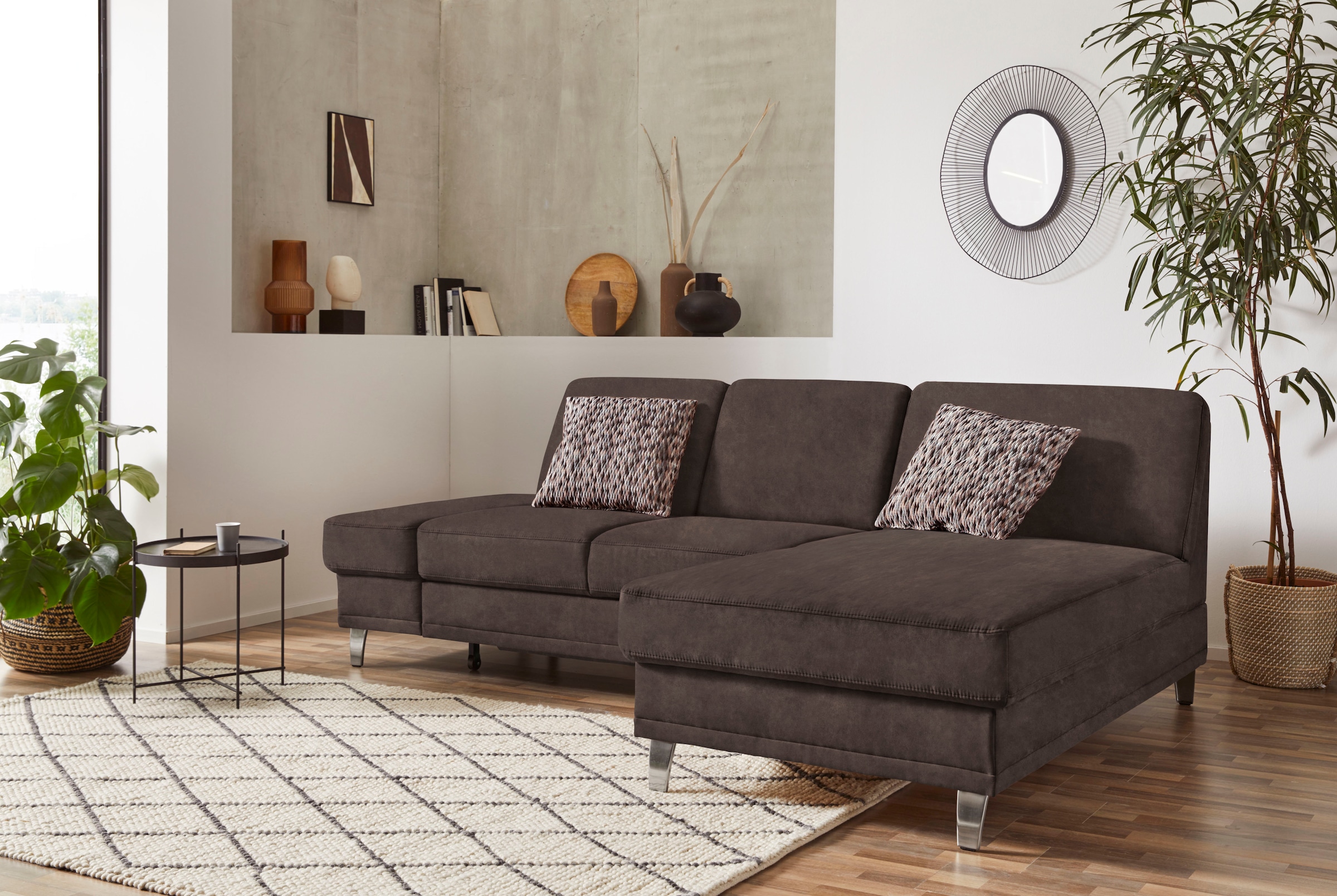 sit&more Ecksofa "Clio L-Form" optional Schlaffunktion oder Vorziehsitz und Bettkasten, Federkern