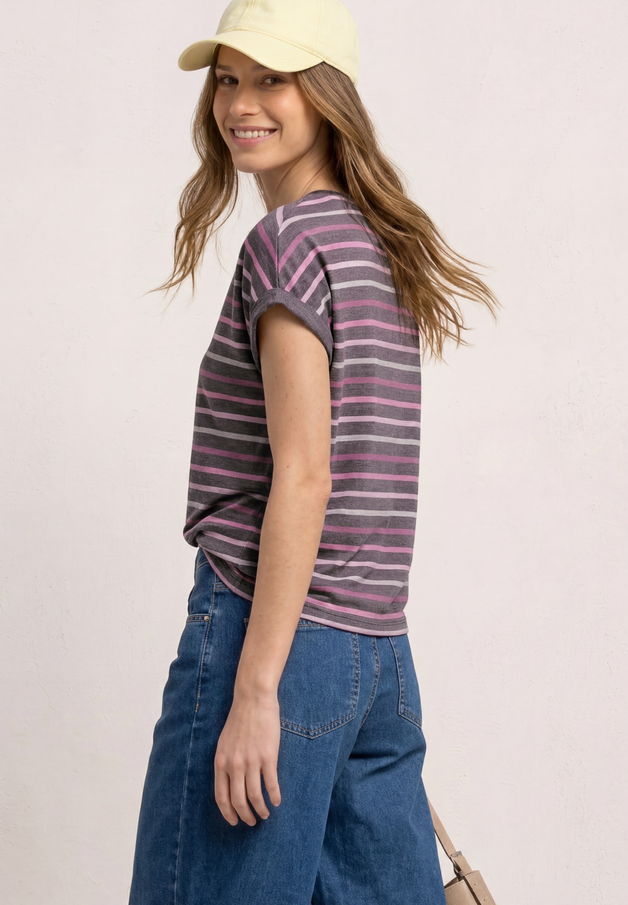 STREET ONE Shirttop Sommershirt mit überschnittenen Schultern