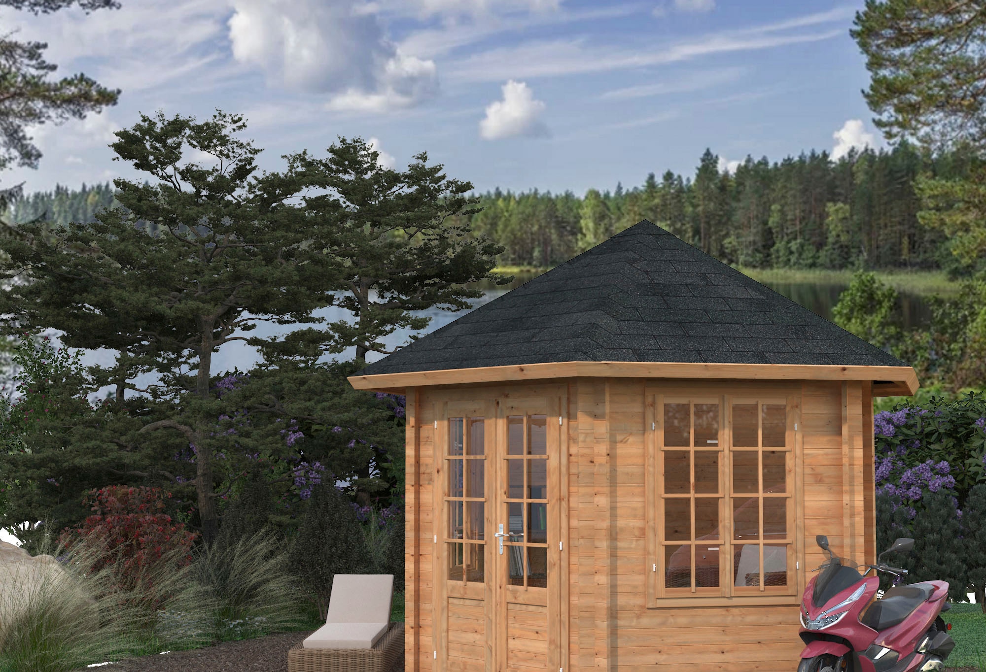 Palmako Gartenhaus »Pavillon Hanna«, hellbraun