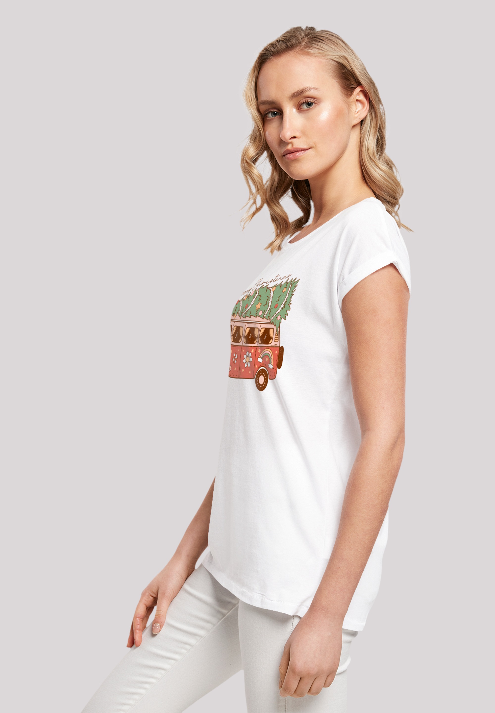 F4NT4STIC T-Shirt »Groovy Weihnachten Camper Van«, Premium Qualität, Weihnachts-Kollection