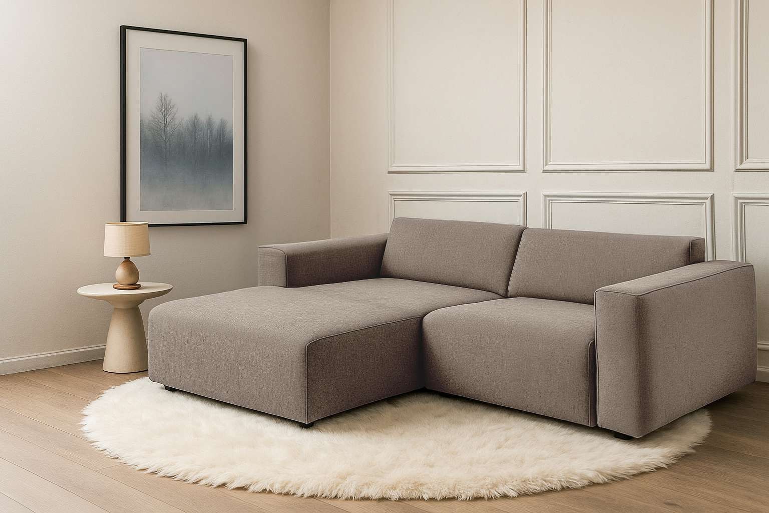 andas Ecksofa "Noord", mit Kedernaht, Breite 234 cm, Cord, Struktur, Websto günstig online kaufen