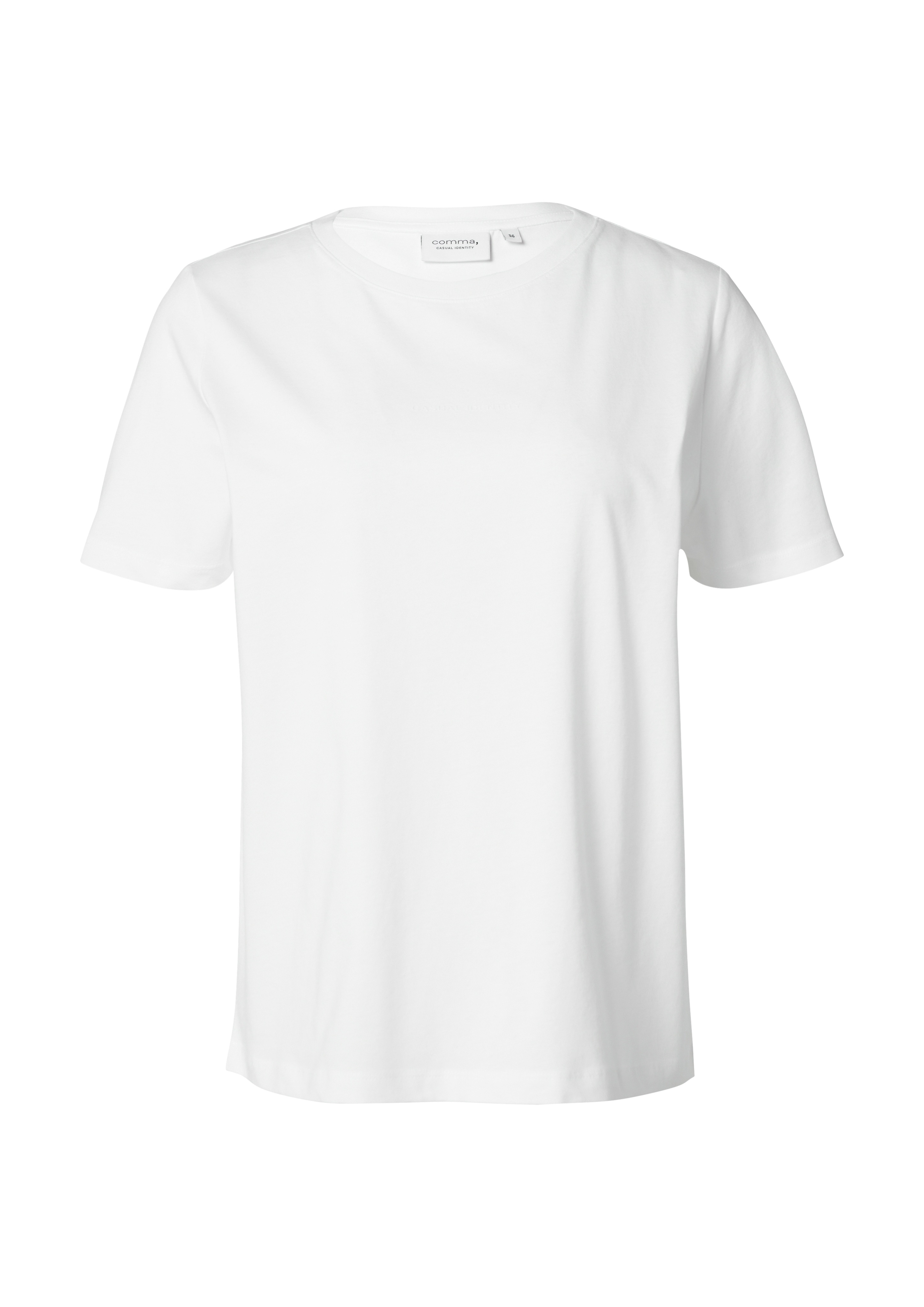 Thumbnail - comma casual identity T-Shirt unifarben, regular fit, Baumwolle, Rundhals