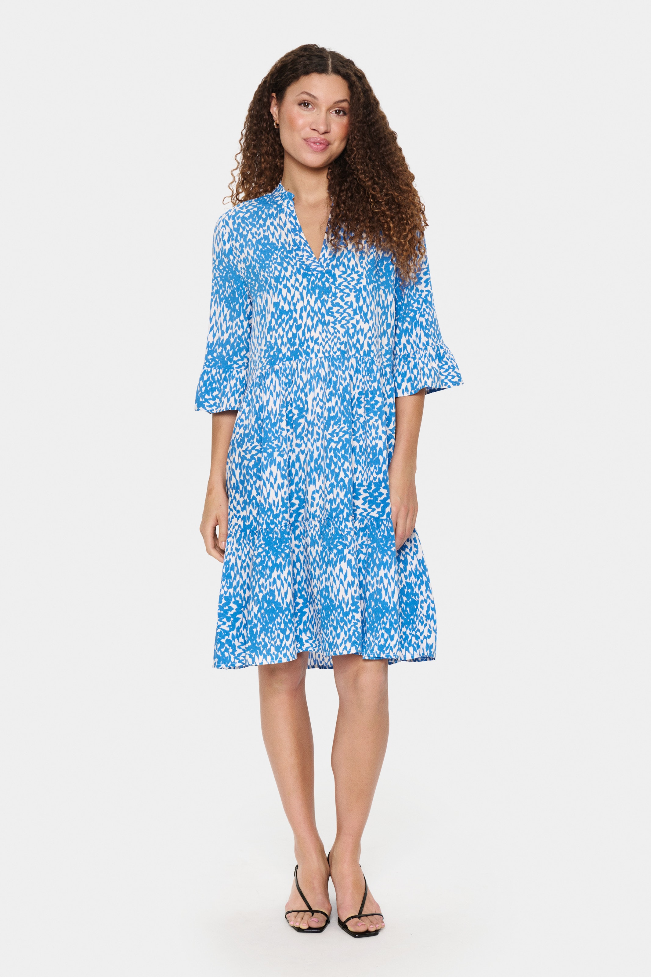 Saint Tropez Blusenkleid »EdaSZ Dress«, mit Volant und 3/4 Ärmel