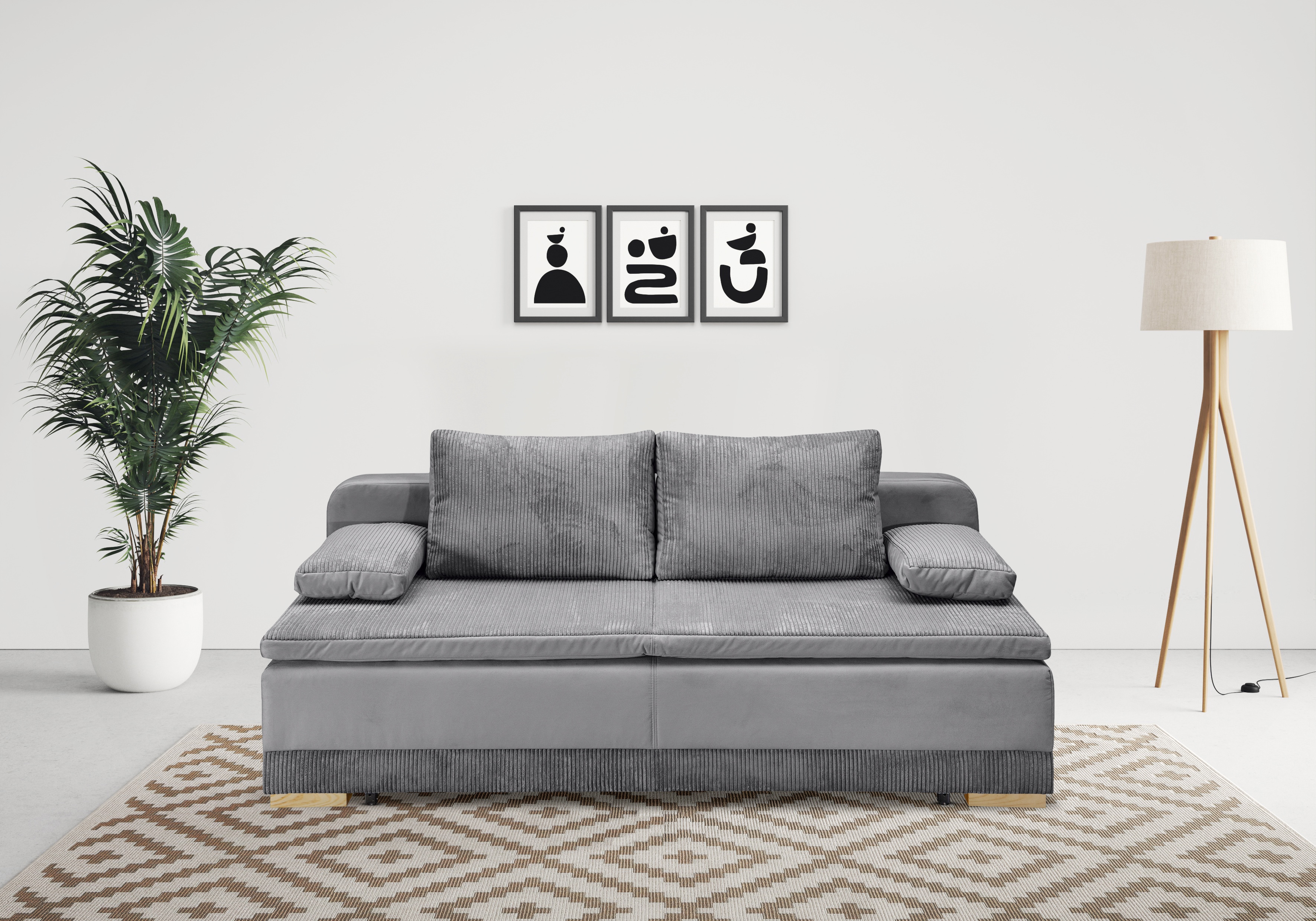 Home affaire Schlafsofa "Ben, B: 200 cm, Liegefl. 158x198 cm" Schlaffunktion & Bettkasten, Dauerschlafsofa mit Boxspring