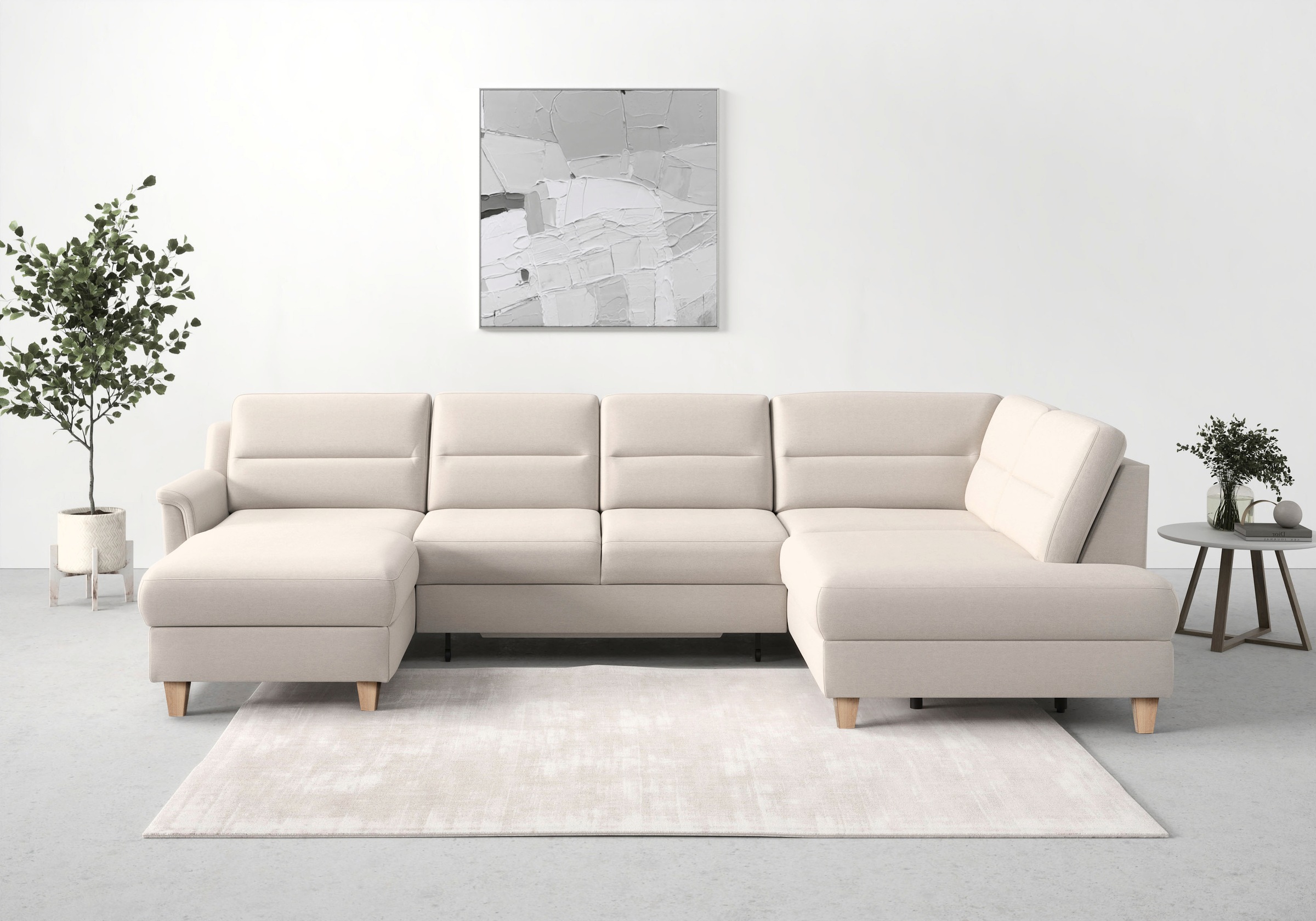 sit&more Wohnlandschaft "Farö U-Form" inklusive Federkern, wahlweise mit Schlaffunktion und Bettkasten