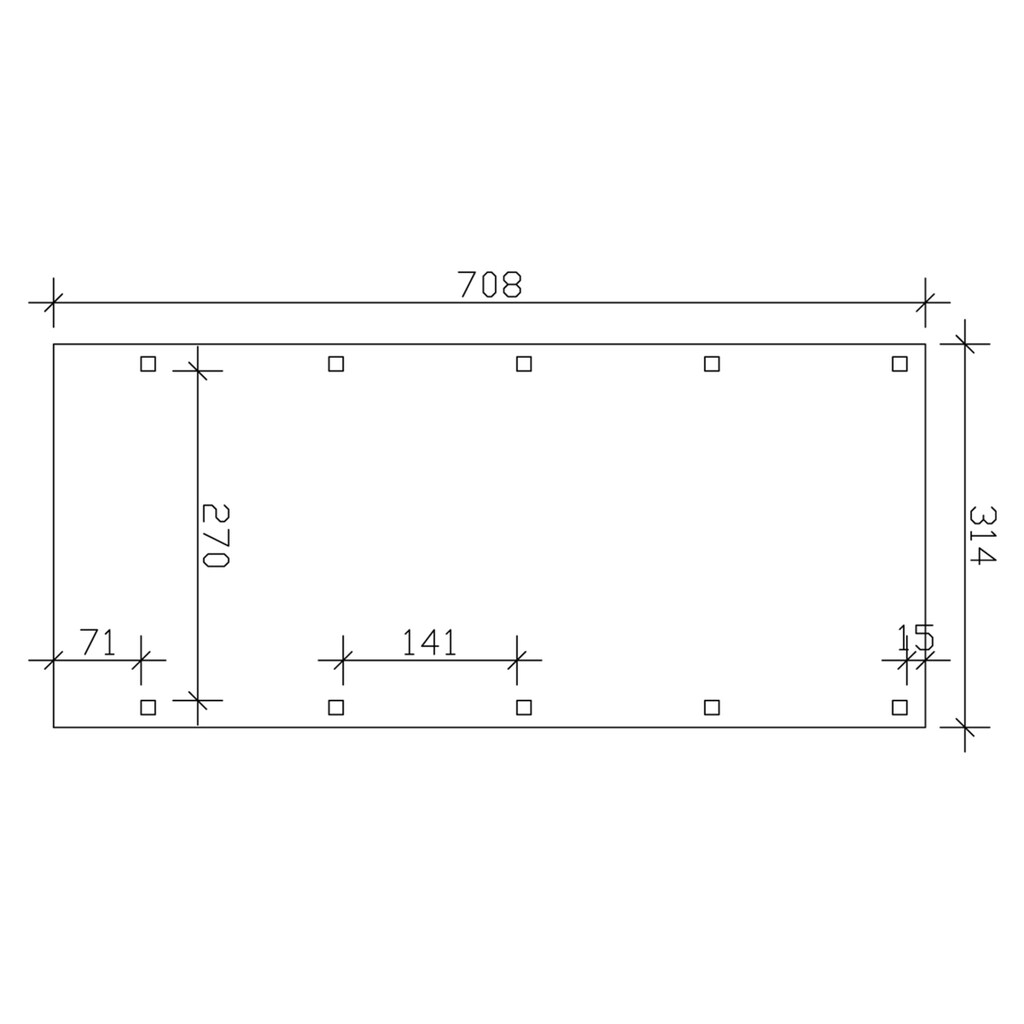 Skanholz Einzelcarport »Friesland«, Fichtenholz, 270 cm, braun