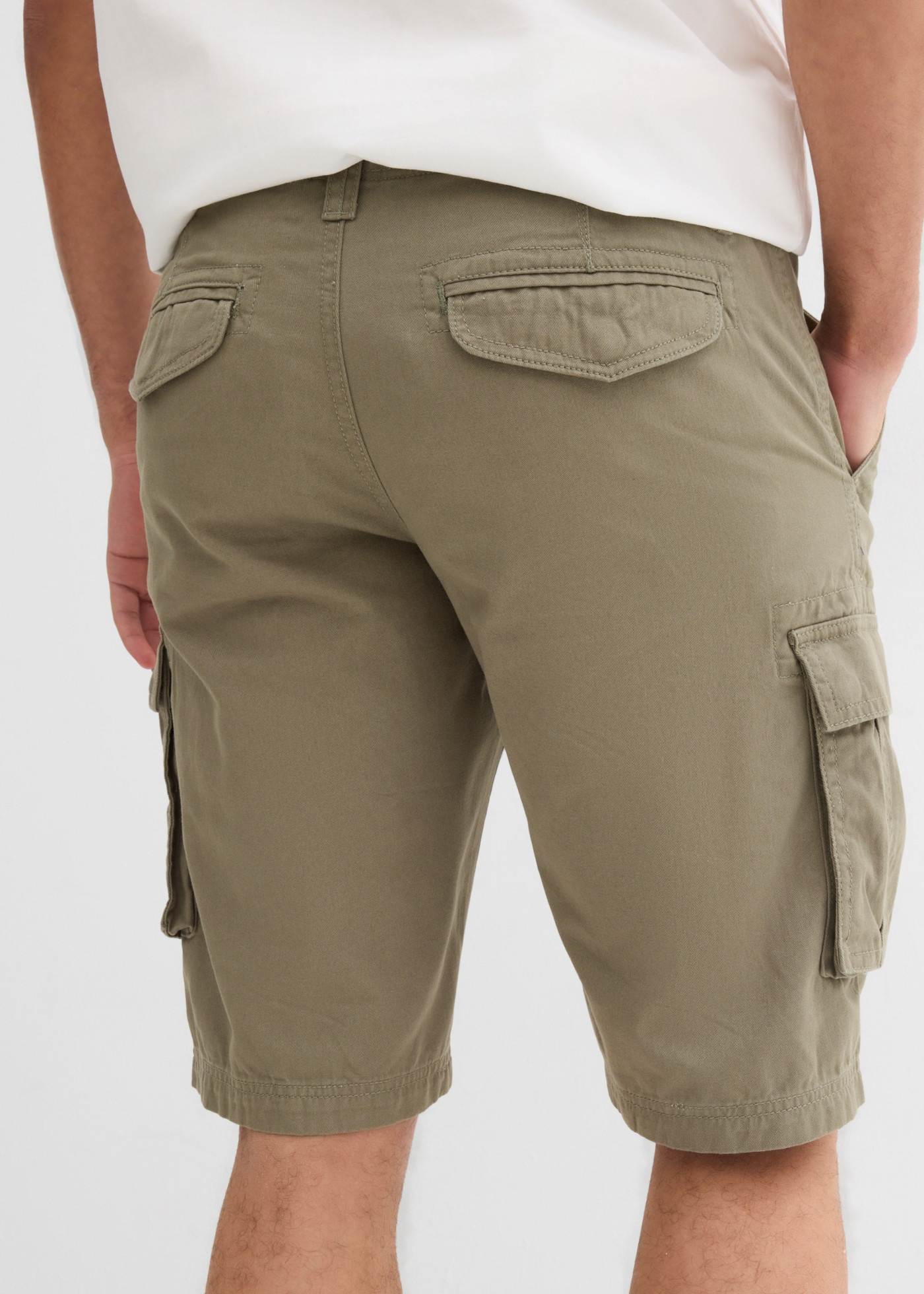 bonprix Cargobermudas  Cargohose, aus Baumwolle, mit Pattentaschen, relaxed fit