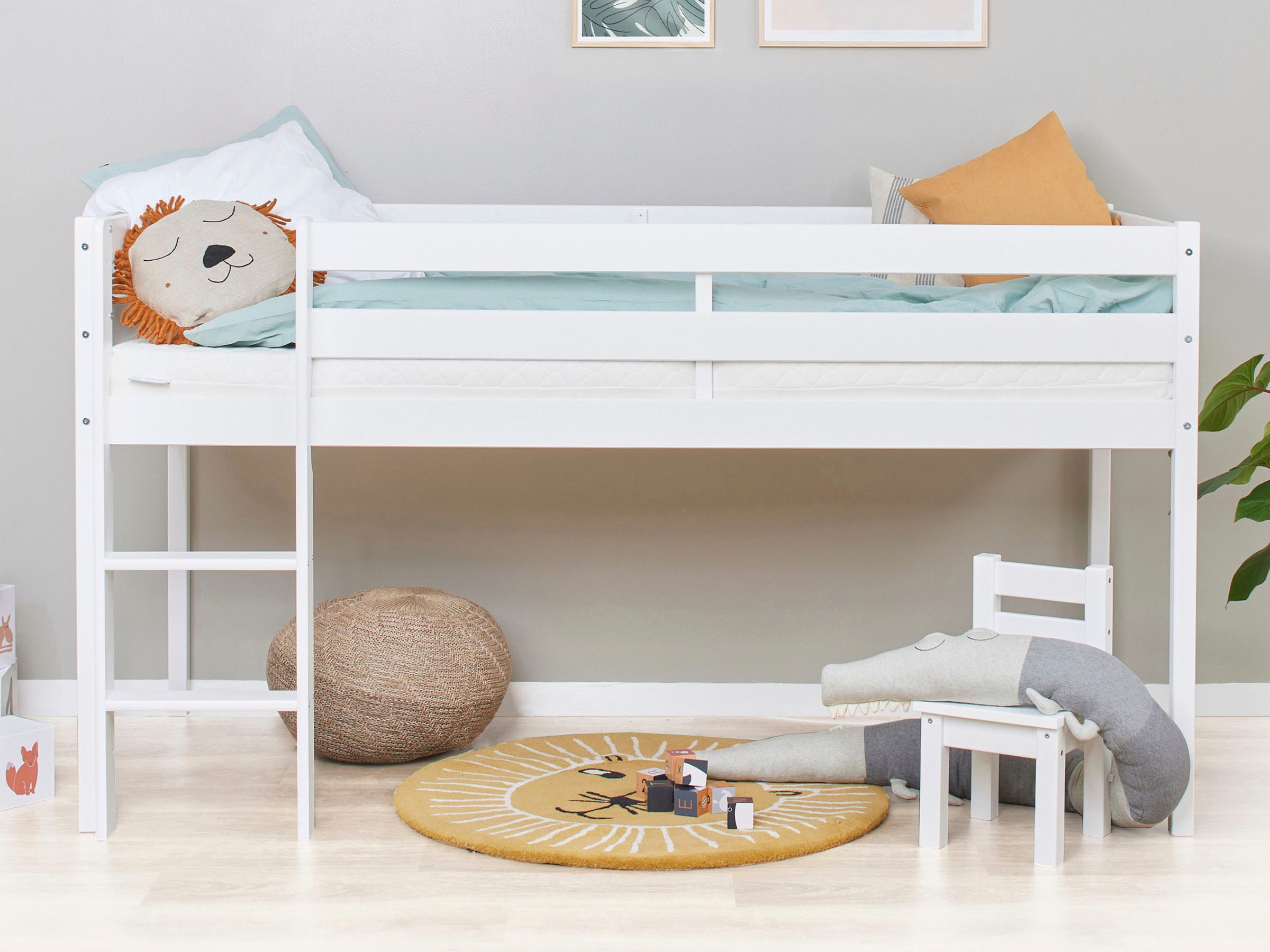 Hoppekids Spielbett »ECO COMFORT, Hochbett, in 2 Einzelbetten teilbar«, Höhe 72cm, Farbe & Größe & Matratze