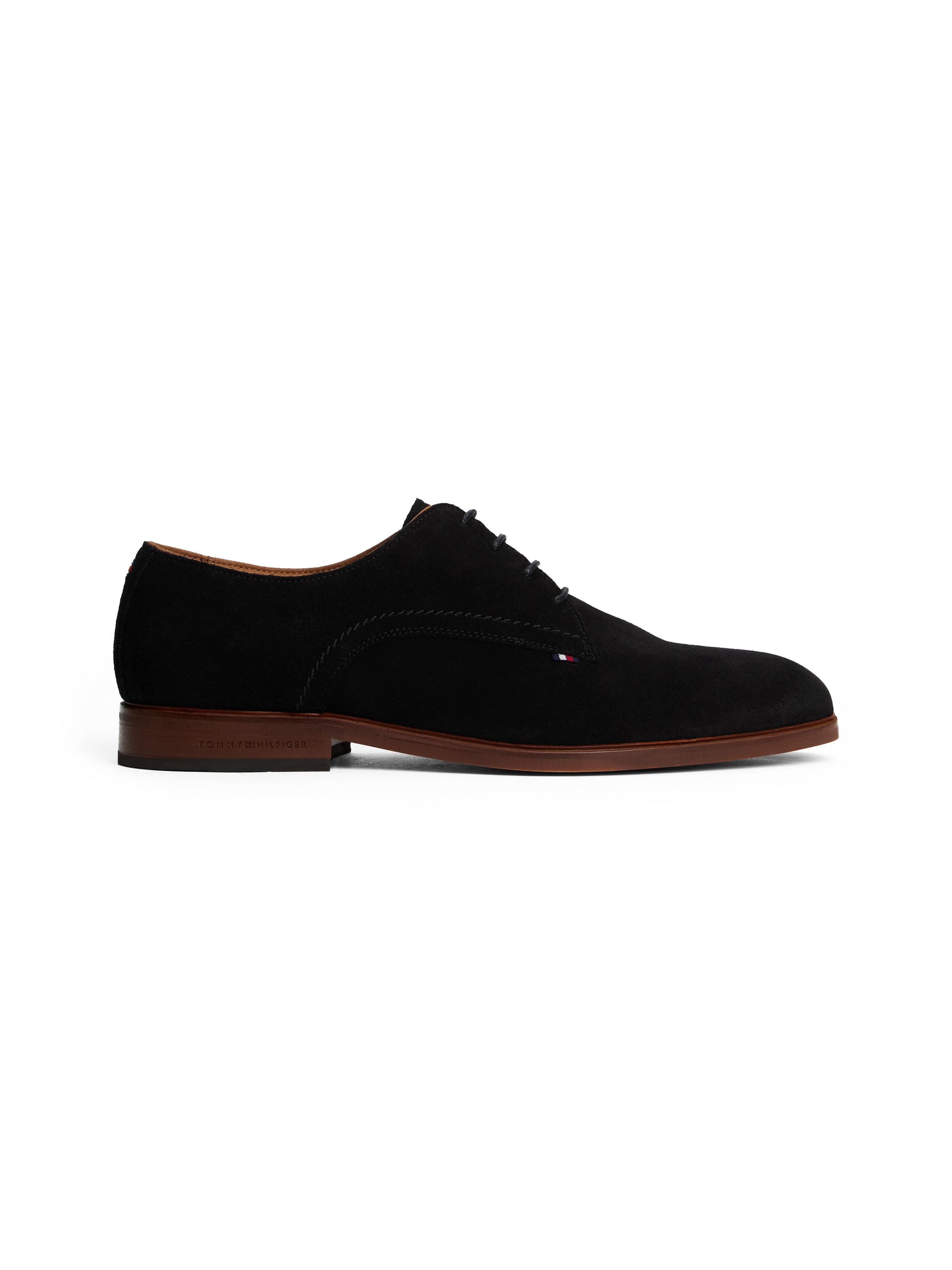 Tommy Hilfiger Schnürschuh »HILFIGER DRESS SUEDE SHOE«, Abendschuh, Businessschuh mit kleiner Logoflagge