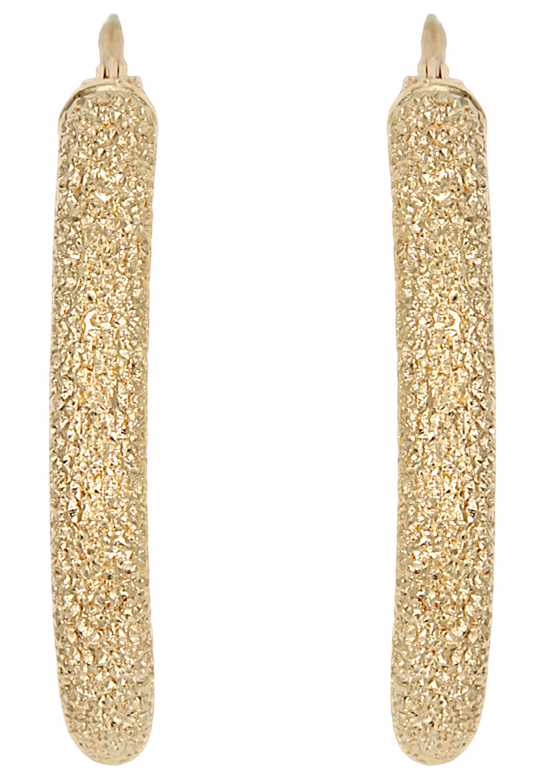 JOBO Paar Creolen »rund Ohrringe mit Struktur 21 mm« 14 Karat 585 Gold