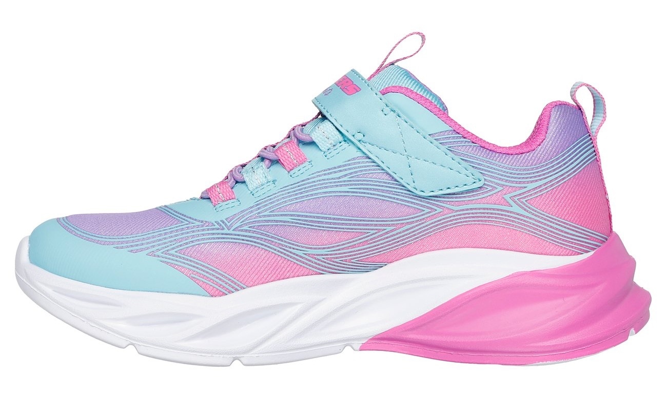 Skechers Sneaker »COSMIC GLOW LIGHTS«, Blink,-Klettschuh mit Glitzer, Größenschablone zum Download