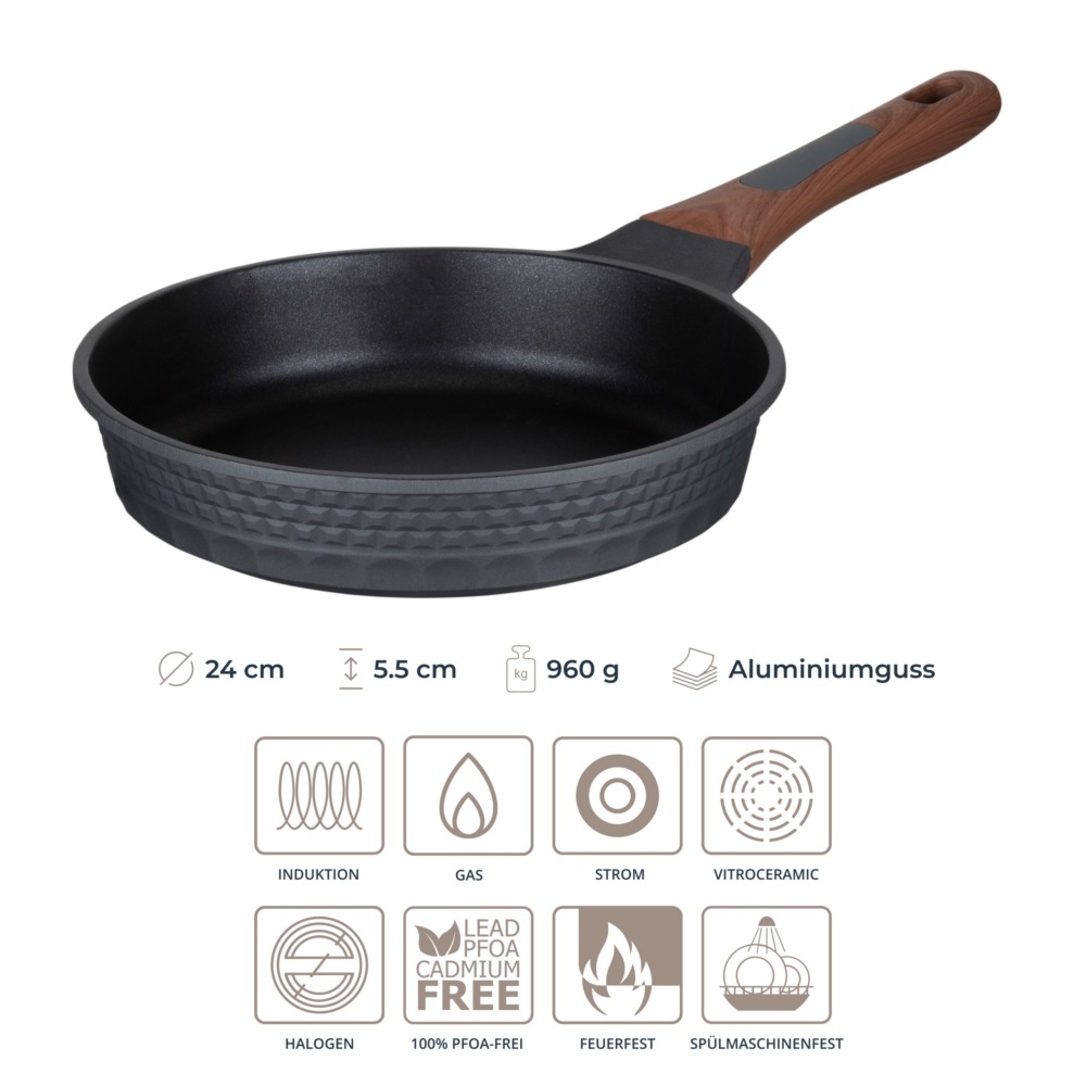 Thumbnail - RESTO Kitchenware Bratpfanne "Capella, Pfanne antihaftbeschichtet und spülmaschinenfest" Aluminiumguss 1 Stk. tlg. Schmo...