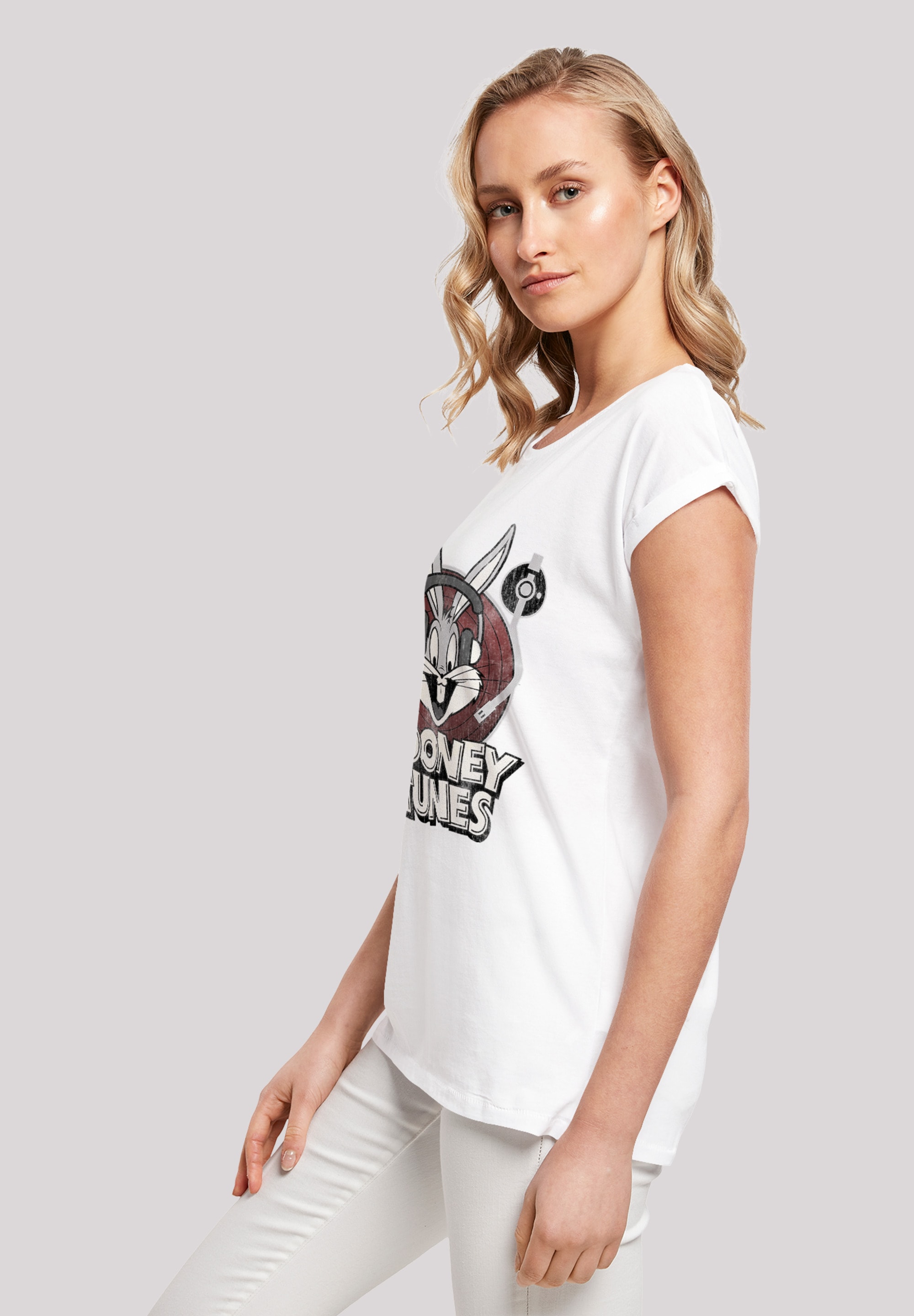 F4NT4STIC Kurzarmshirt Extended Ladies »Damen with (1 Looney Bunny Bugs kaufen online | BAUR Shoulder Tunes Tee«, tlg.)