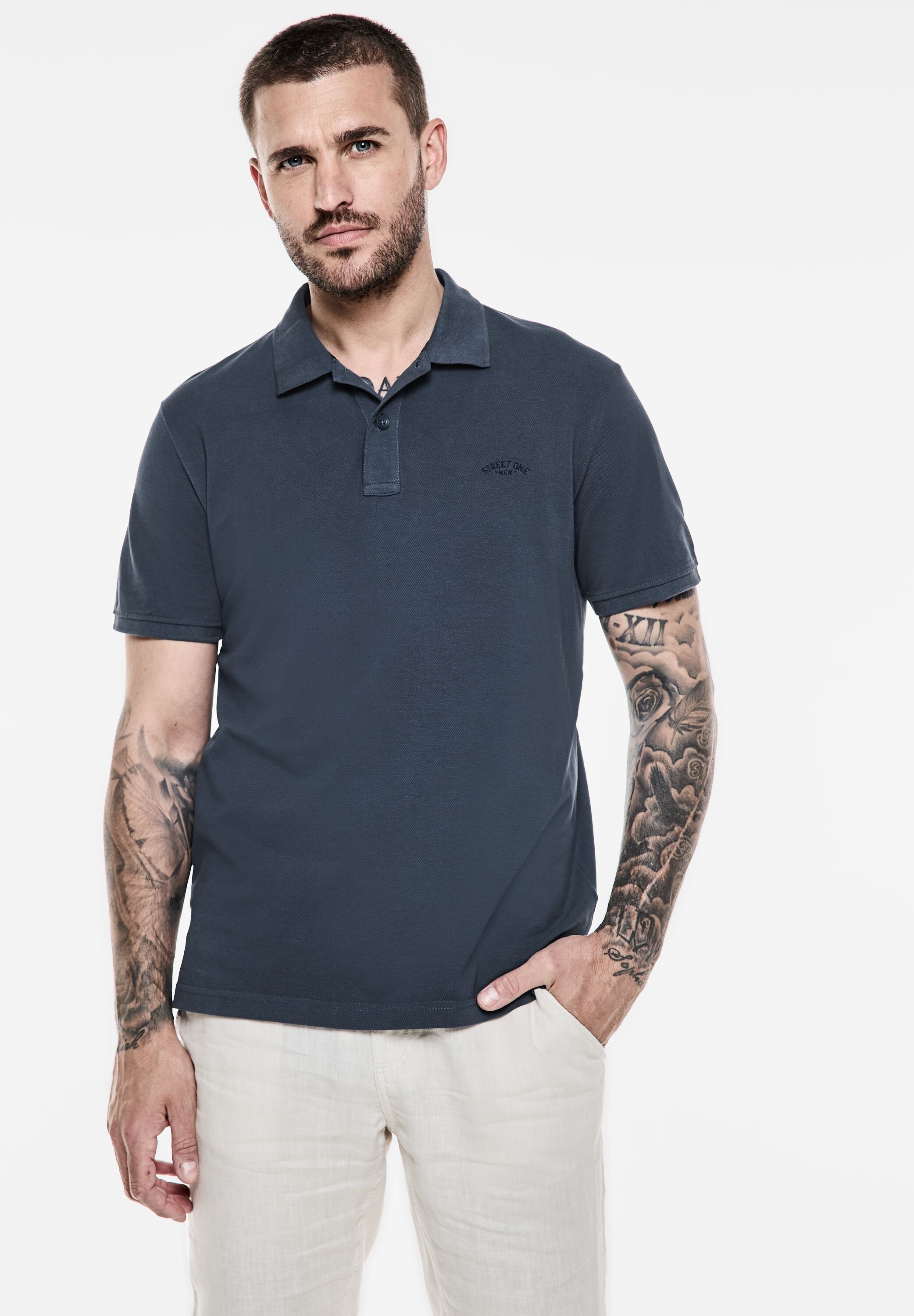 STREET ONE MEN Poloshirt, aus reiner Baumwolle günstig online kaufen