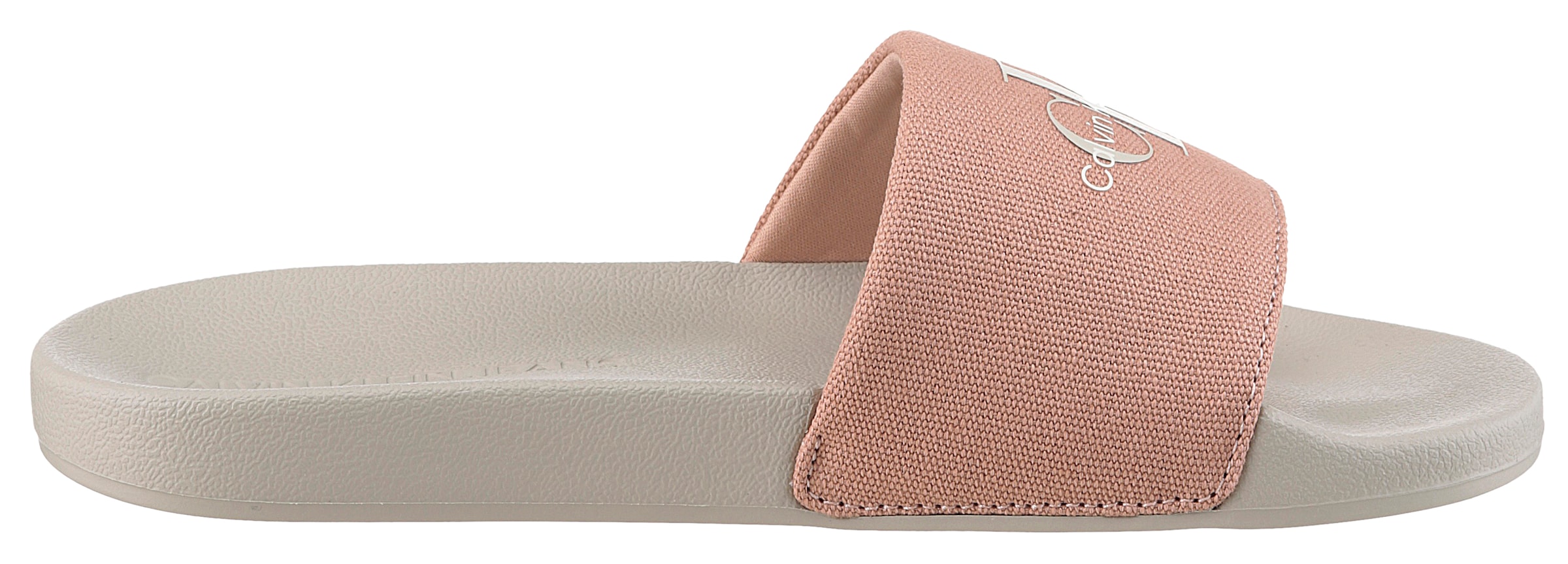 Calvin Klein Jeans Pantolette »SLIDE MONOGRAM WMNS«  , Poolslides, Schlappen, Sommerpantolette, Strandschuh zum Schlupfen