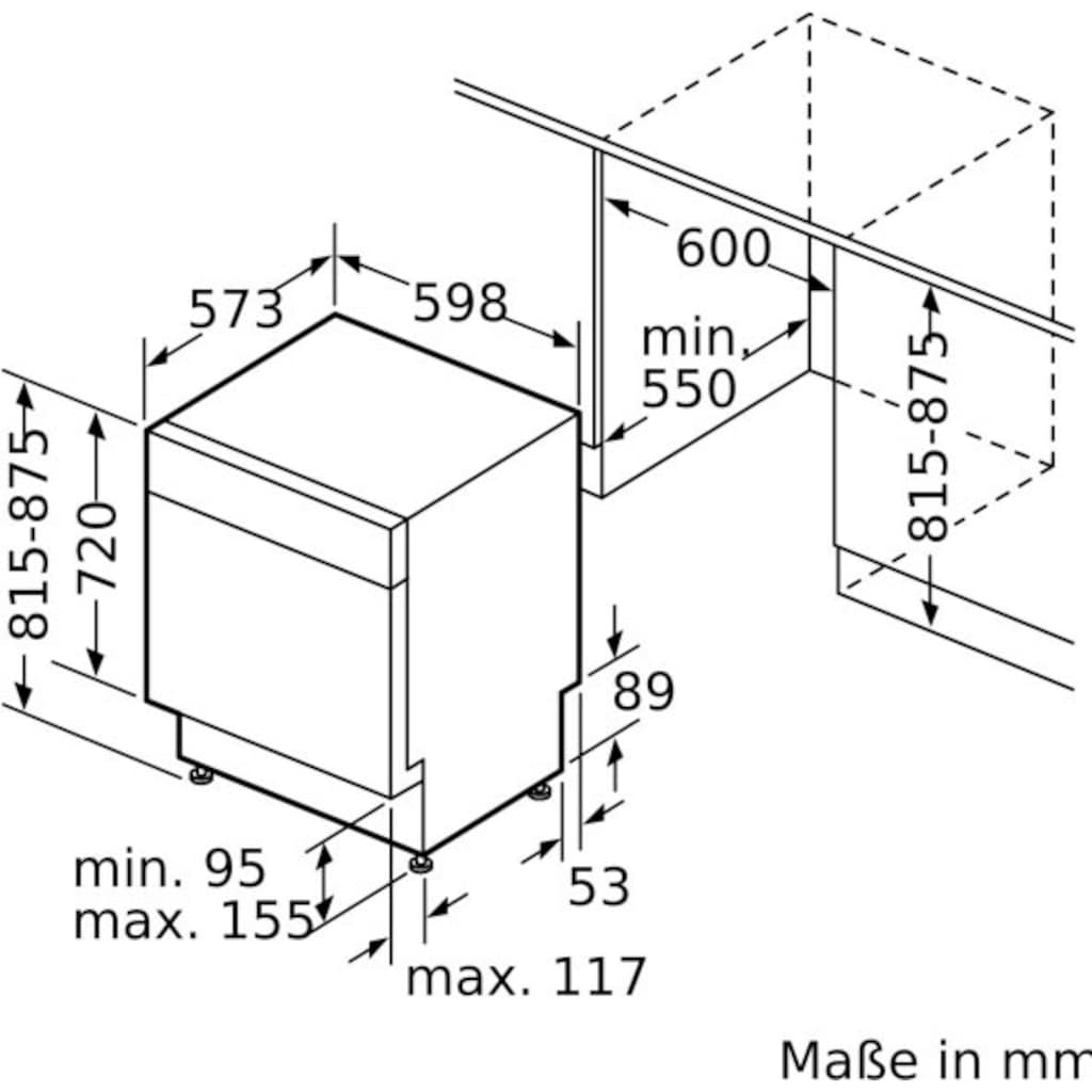 BOSCH Unterbaugeschirrspüler »SMU4HAS48E«, Serie 4, SMU4HAS48E, 13 Maßgedecke